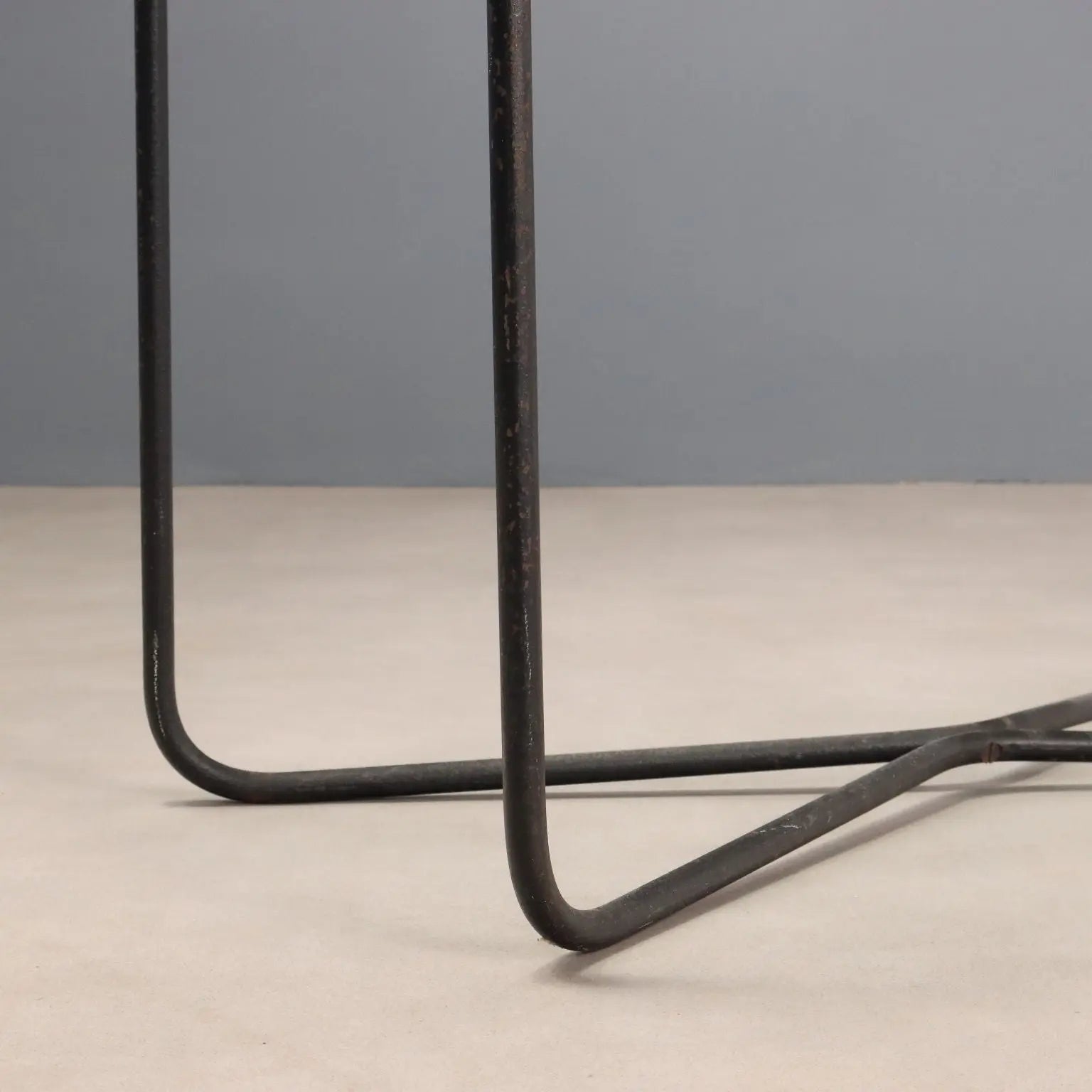 Vintage Coffee Table Design Jacques Hitier Metal Glass Design 1950s