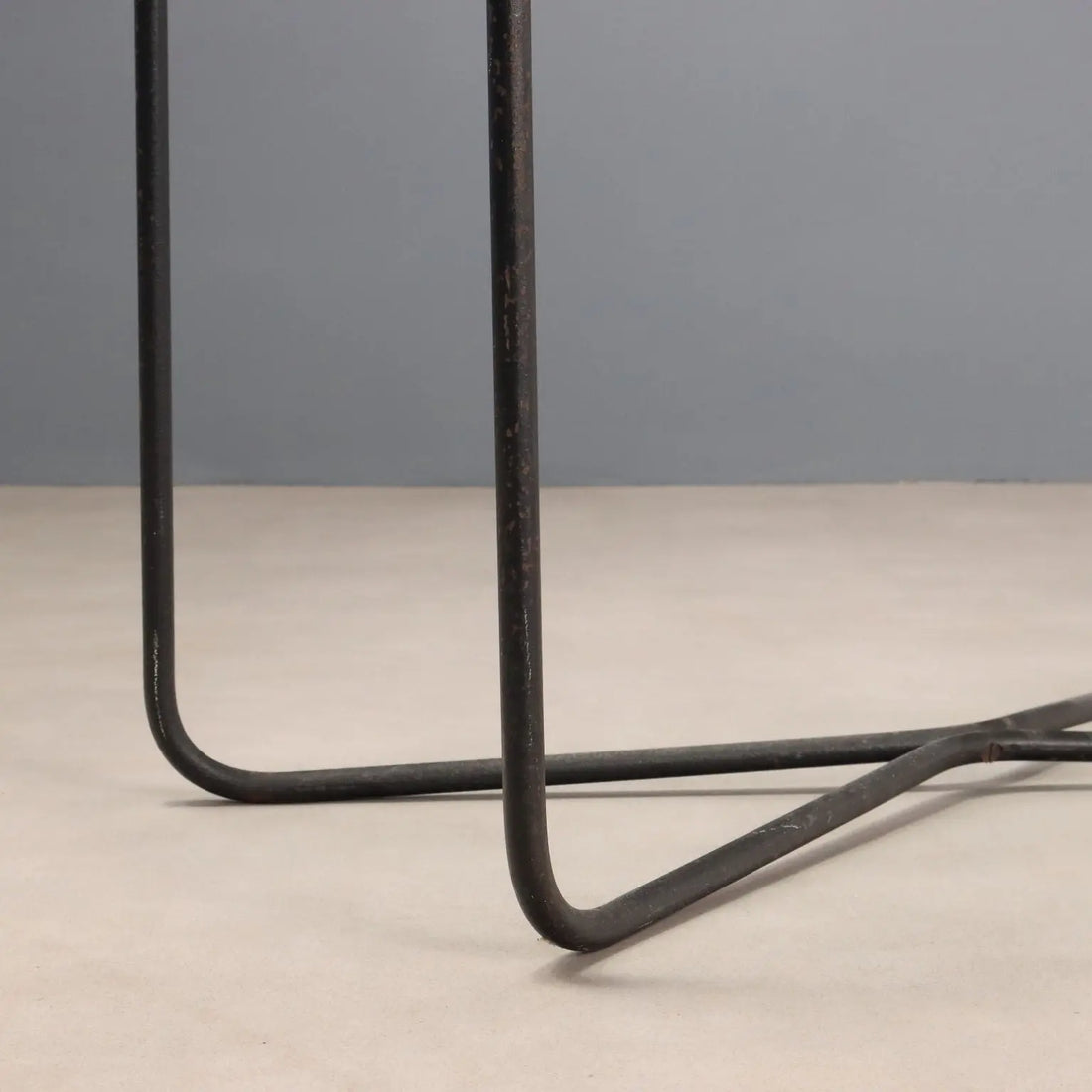 Vintage Coffee Table Design Jacques Hitier Metal Glass Design 1950s