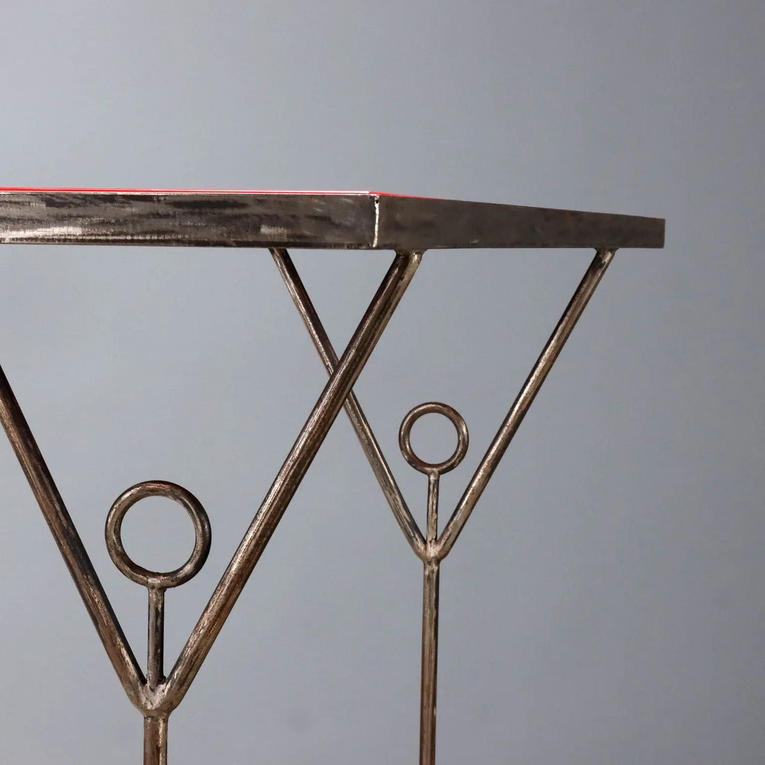 Vintage Console Red Lacquered Wood Design Italy 1990s