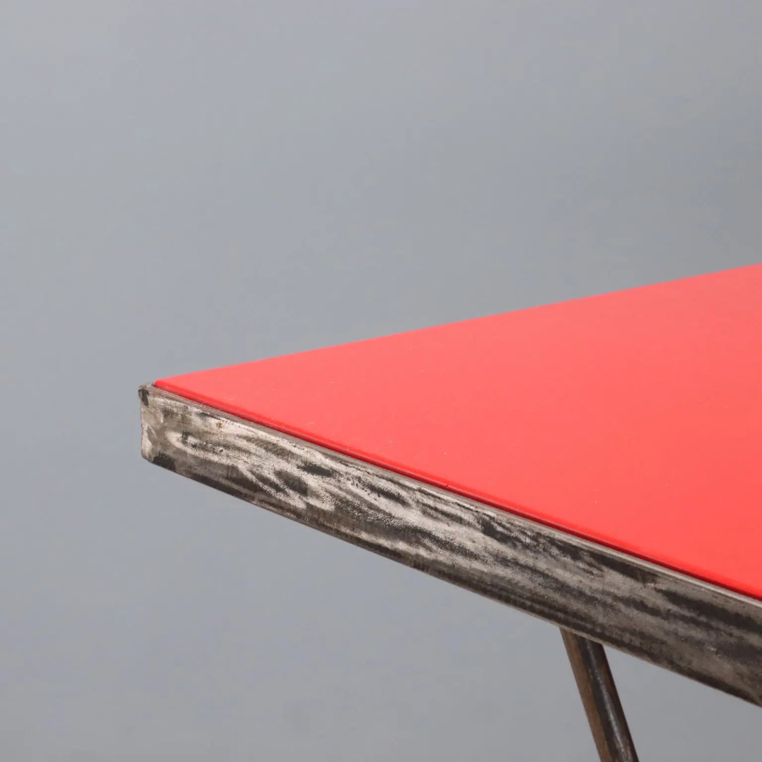 Vintage Console Red Lacquered Wood Design Italy 1990s