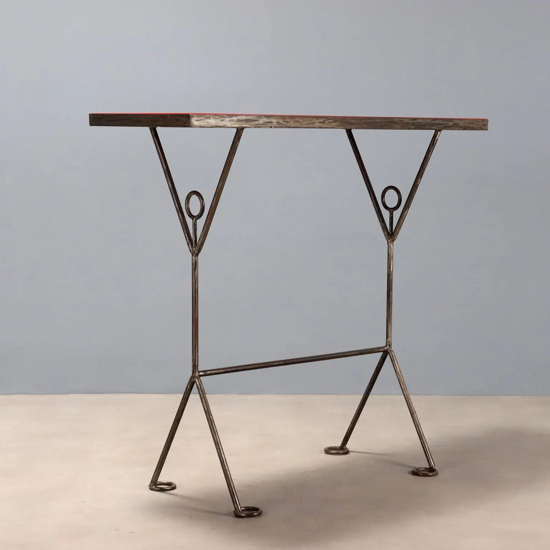 Vintage Console Red Lacquered Wood Design Italy 1990s