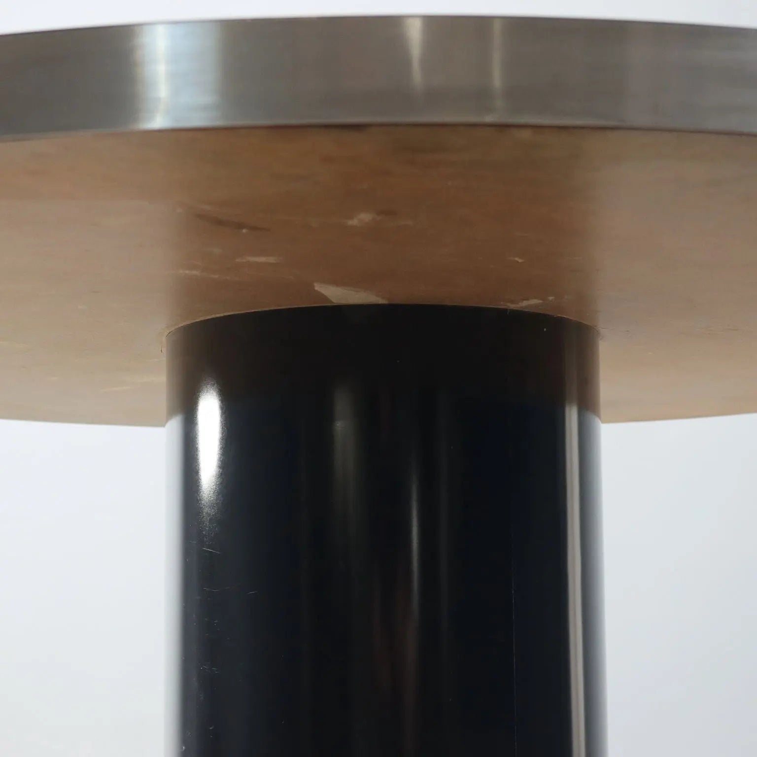 Vintage Table Design Willy Rizzo Wood Metal Italy 1970s