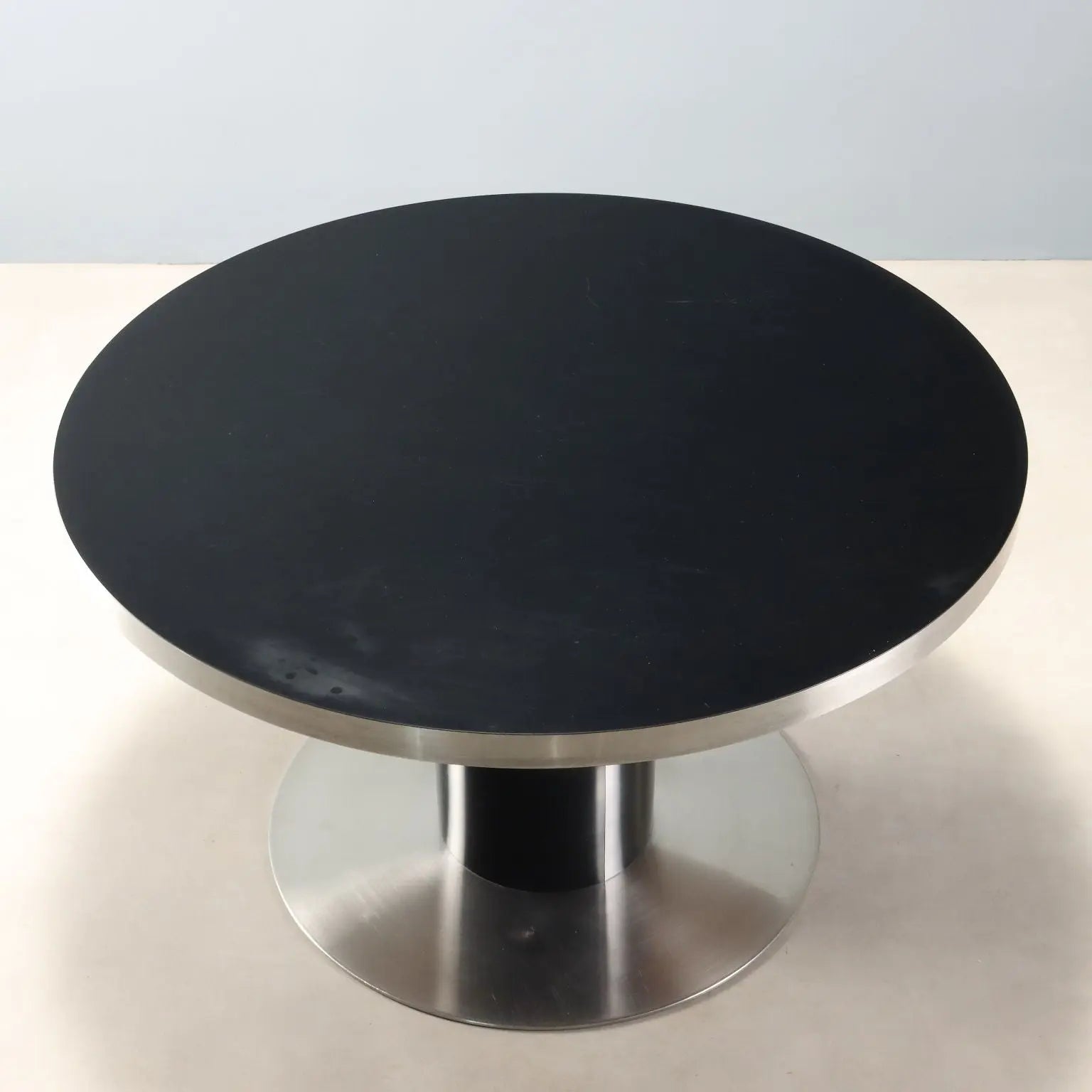 Vintage Table Design Willy Rizzo Wood Metal Italy 1970s