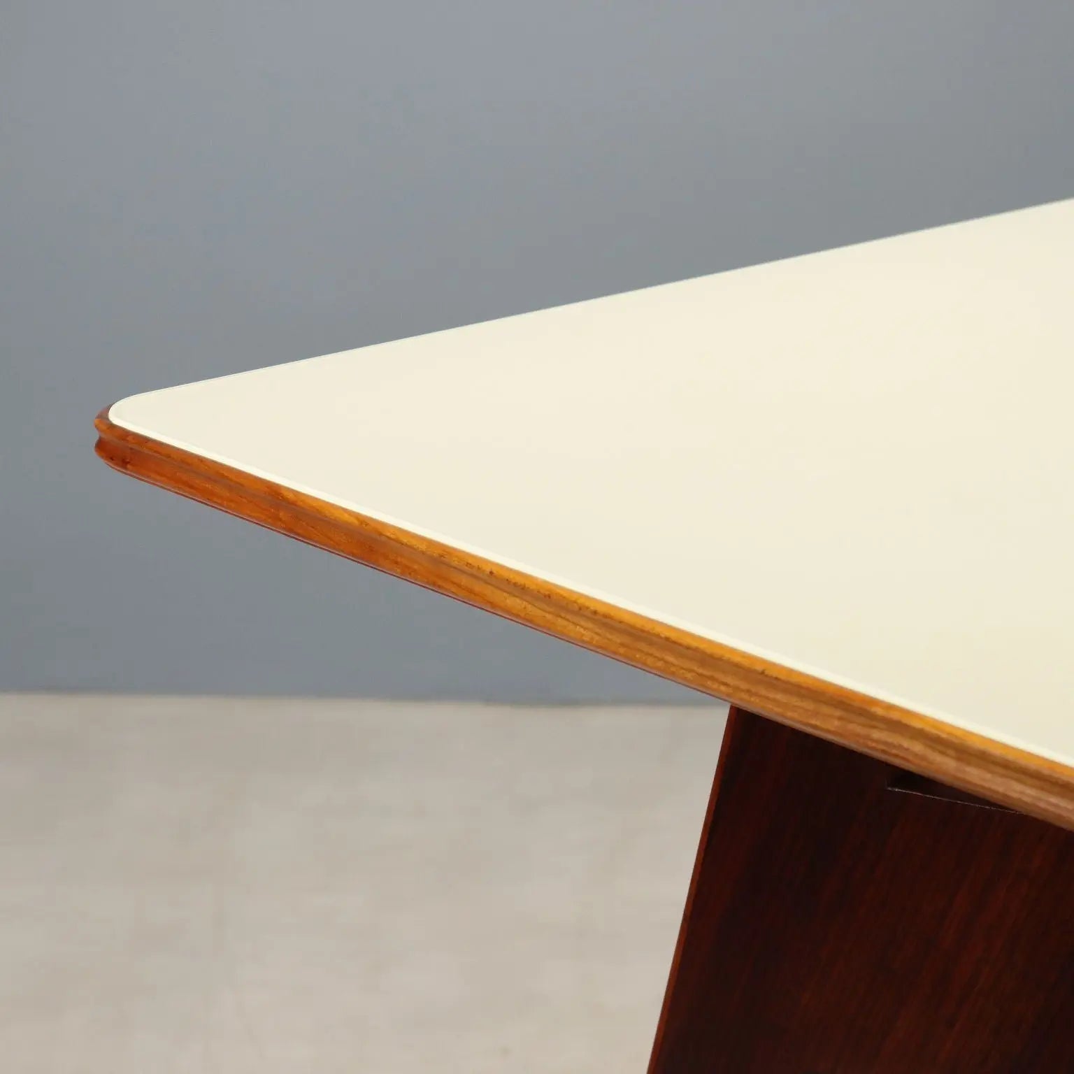 Vintage Table Exotic Wood Glass Design Italy 1950s-1960s