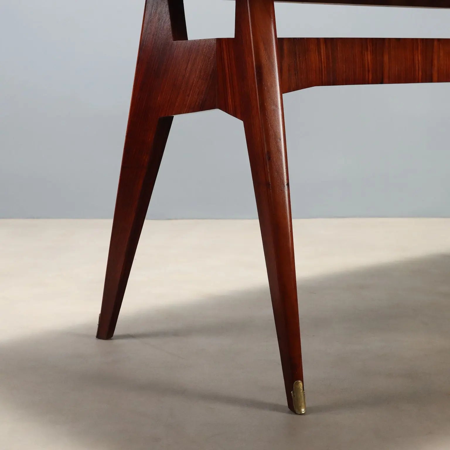 Vintage Table Exotic Wood Glass Design Italy 1950s-1960s