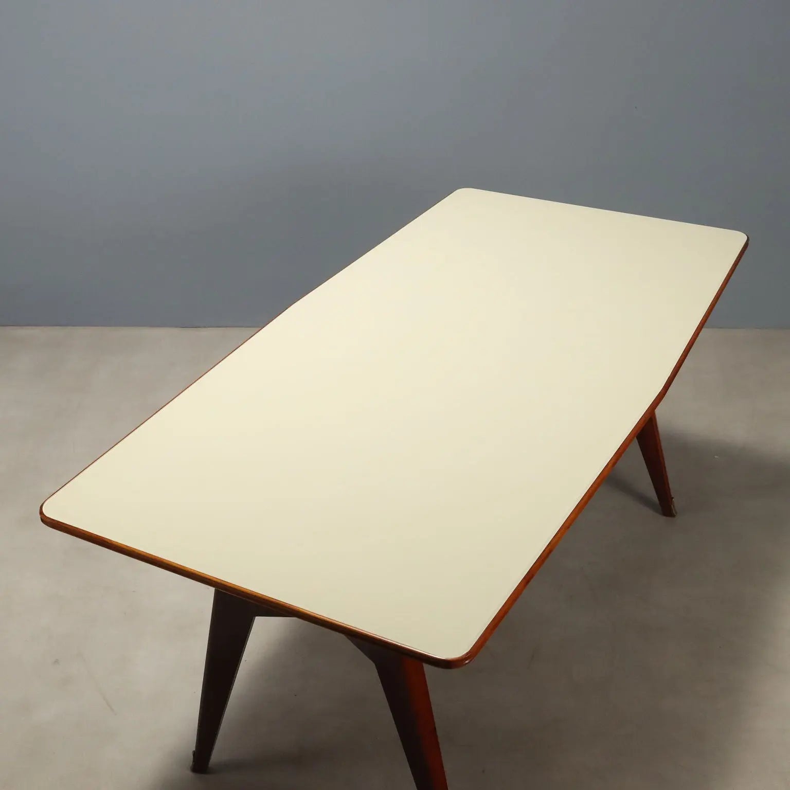 Vintage Table Exotic Wood Glass Design Italy 1950s-1960s