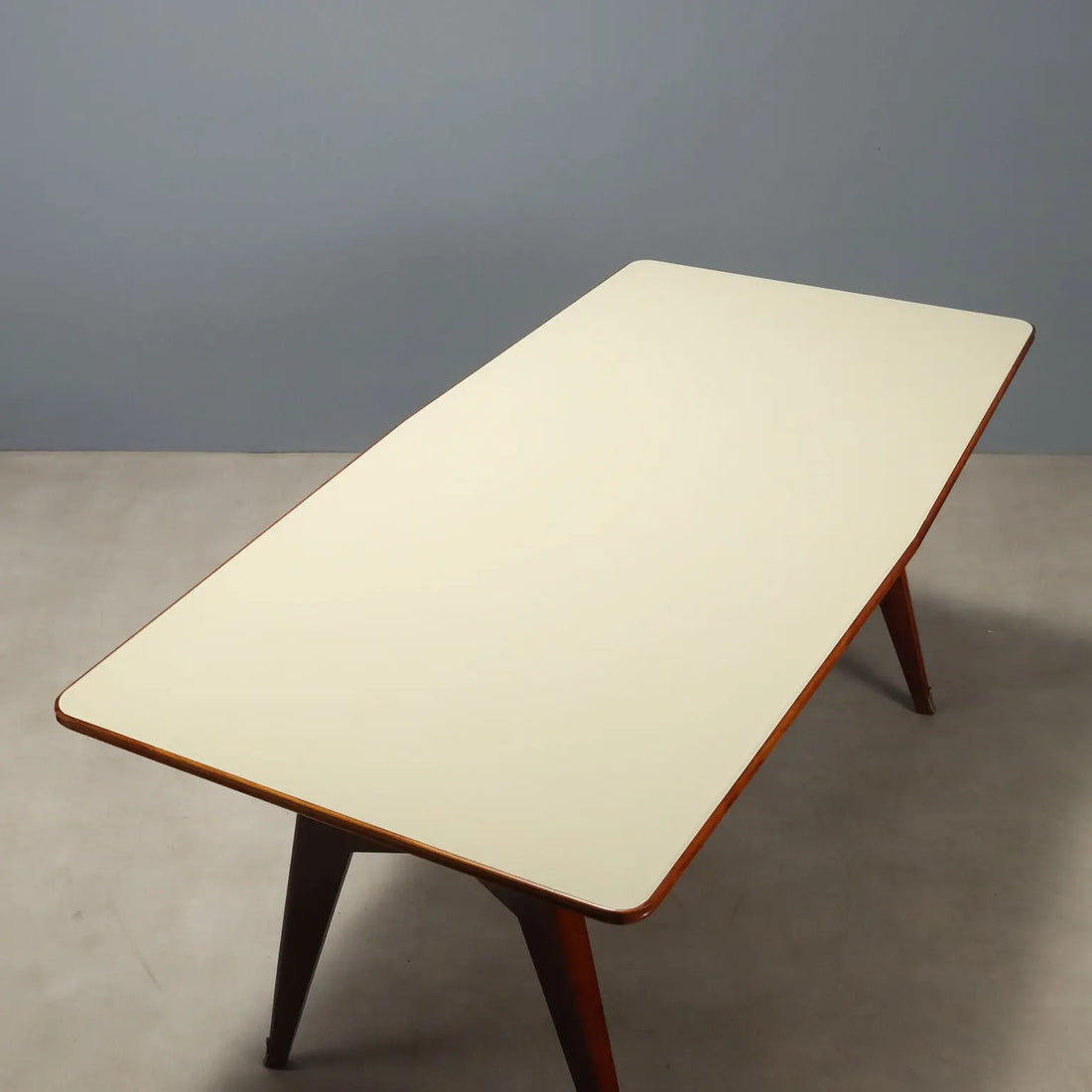Vintage Table Exotic Wood Glass Design Italy 1950s-1960s
