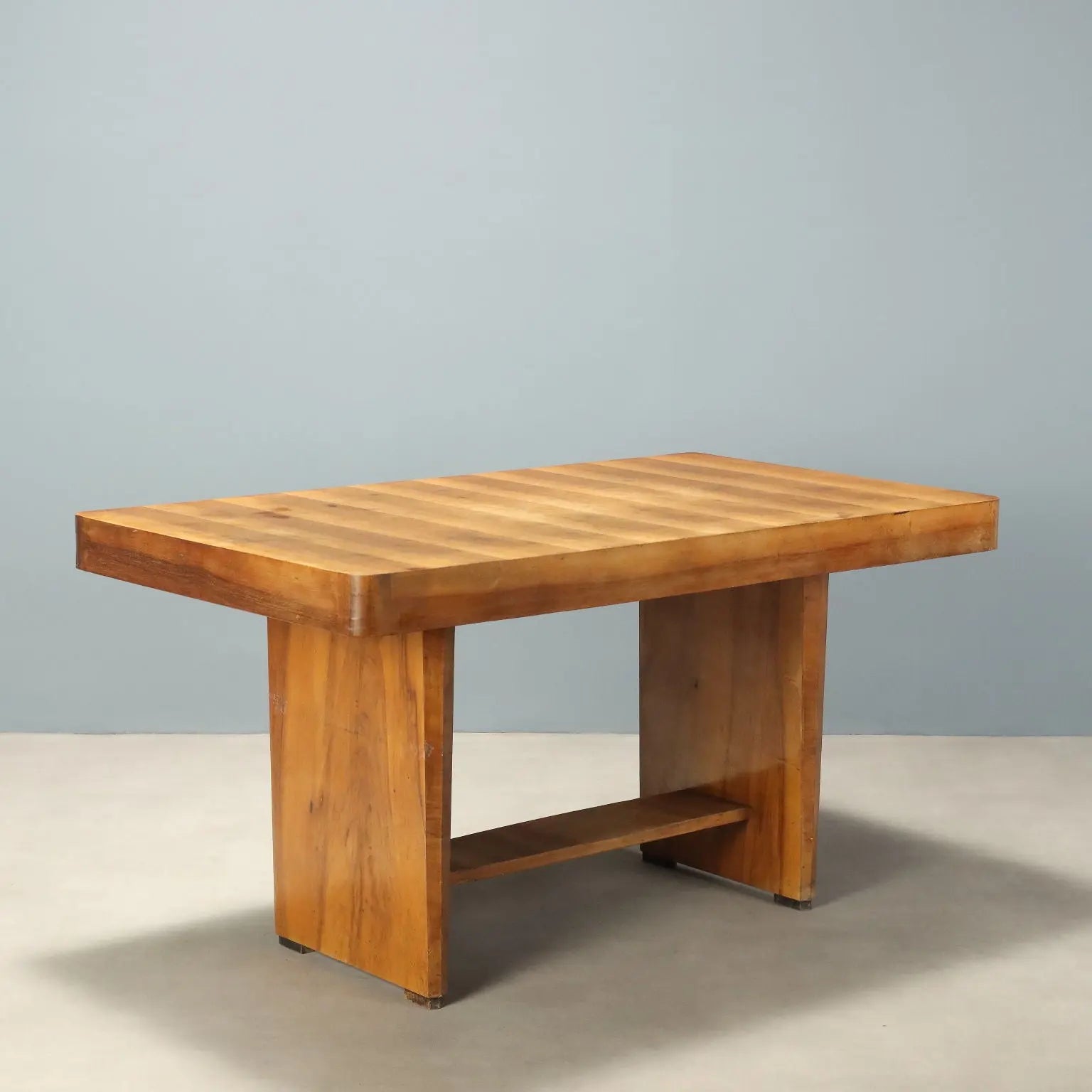 Vintage Table Walnut Veneer Design Italy 1940s