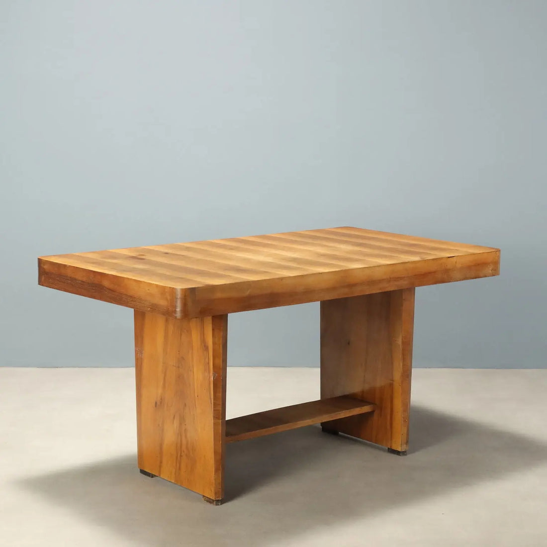 Vintage Table Walnut Veneer Design Italy 1940s