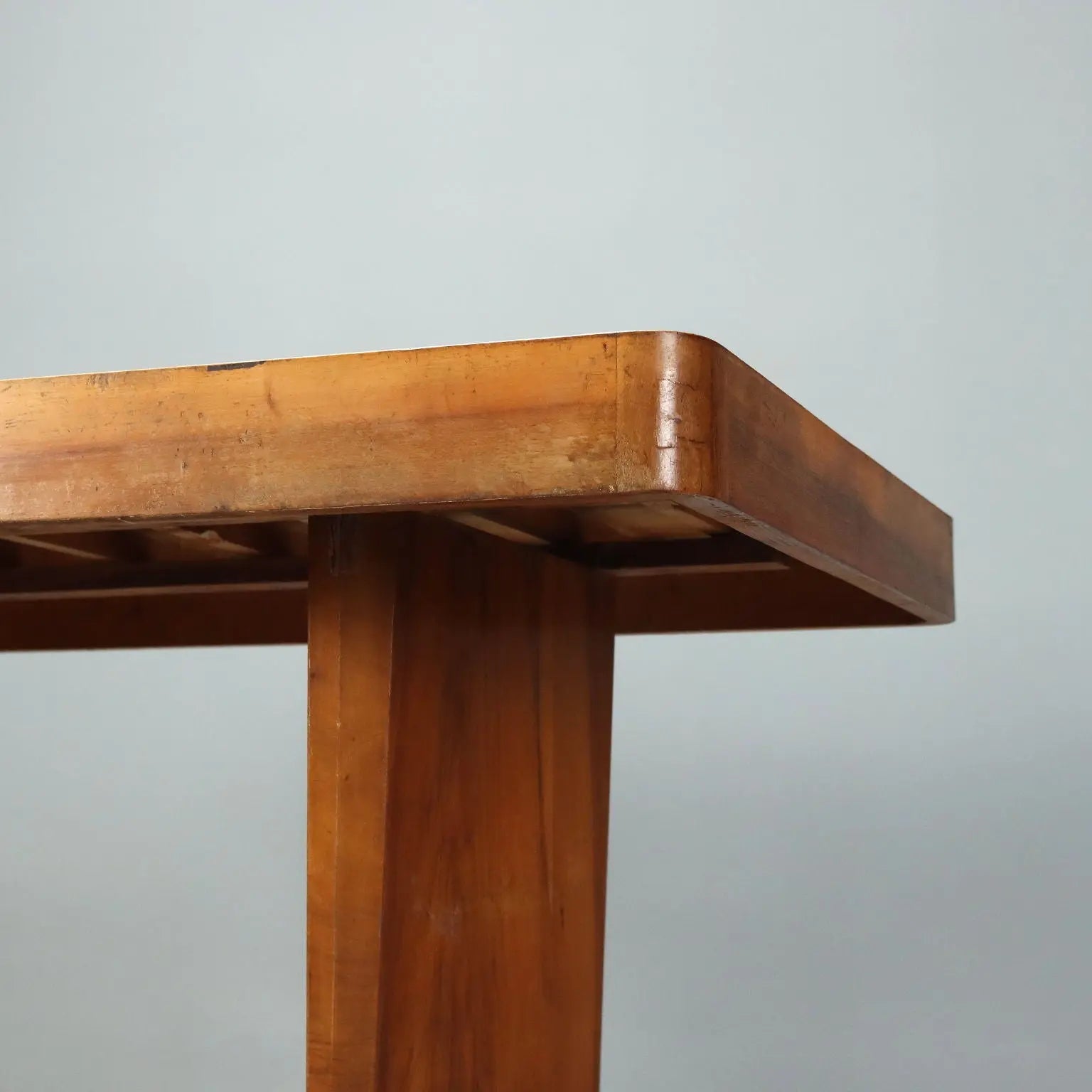 Vintage Table Walnut Veneer Design Italy 1940s