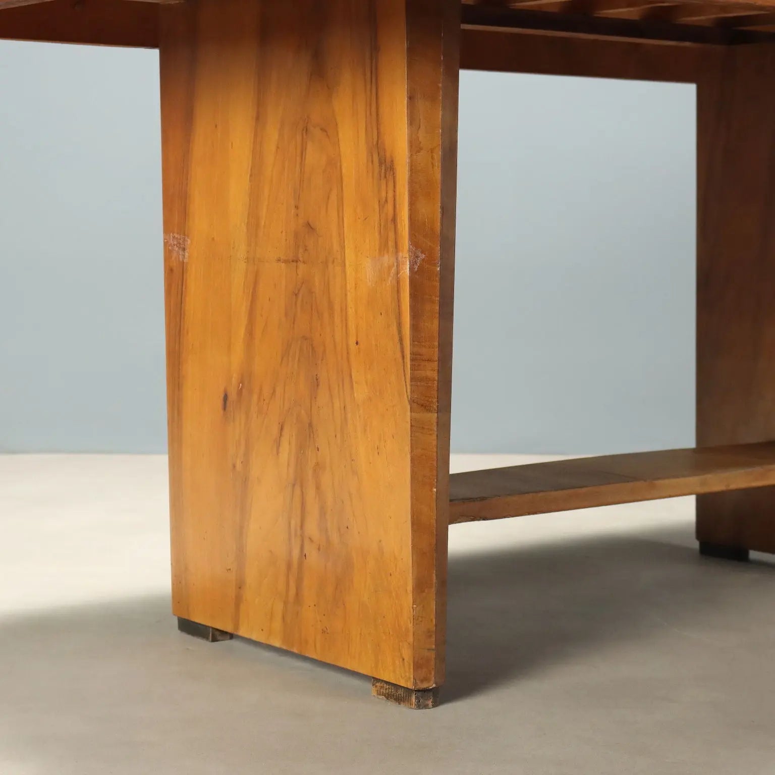 Vintage Table Walnut Veneer Design Italy 1940s