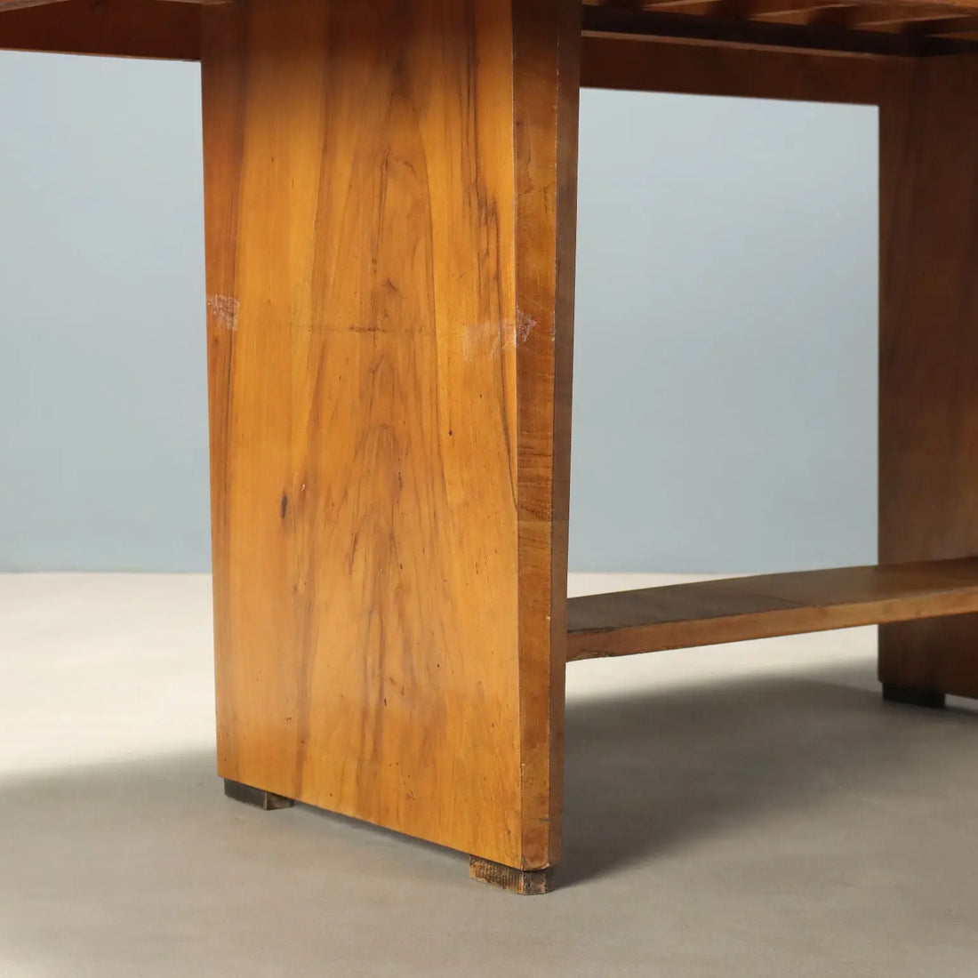 Vintage Table Walnut Veneer Design Italy 1940s