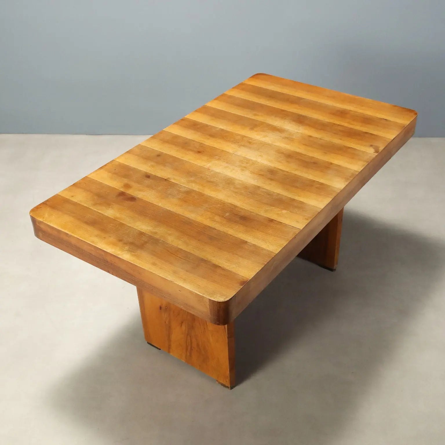 Vintage Table Walnut Veneer Design Italy 1940s