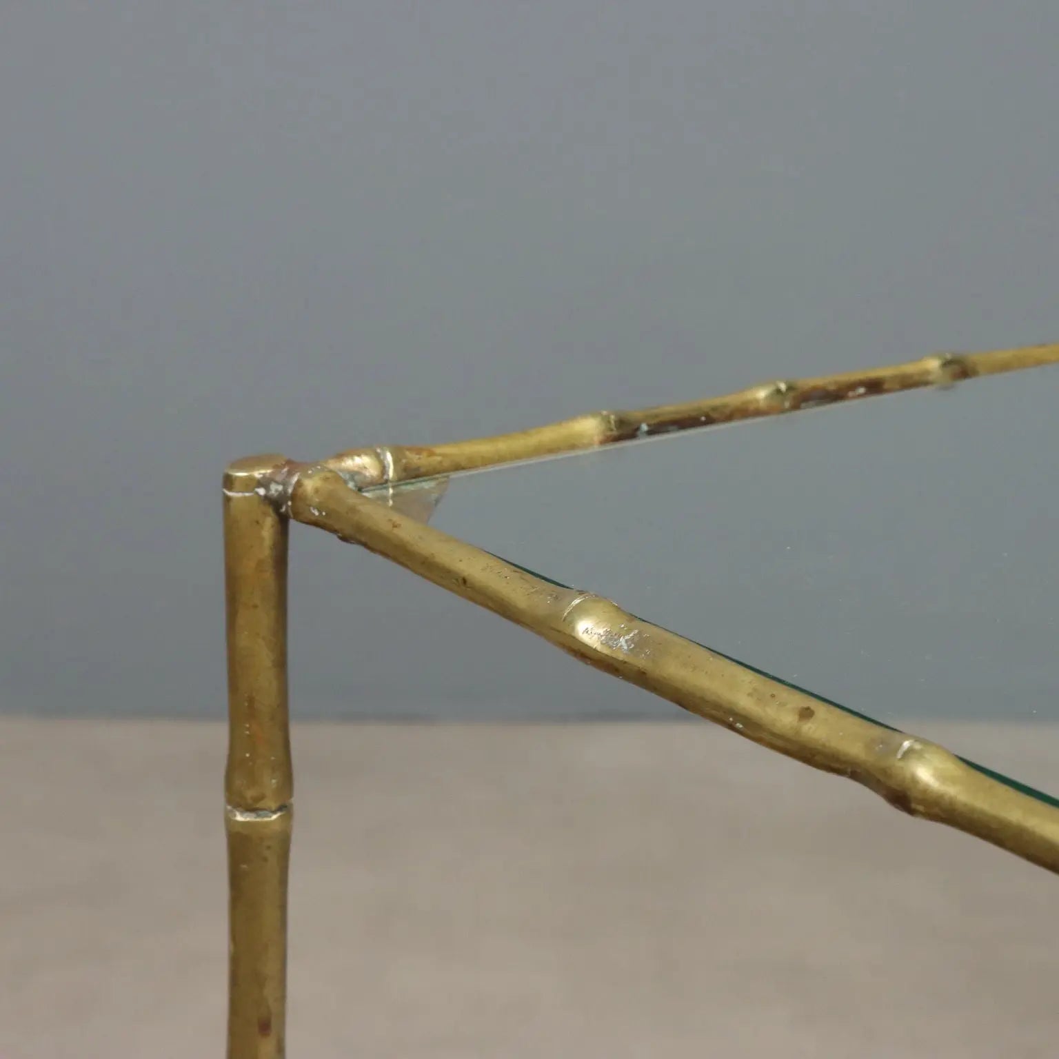 Vintage Coffee Tables Bamboo-Shaped Brass Design 1960s