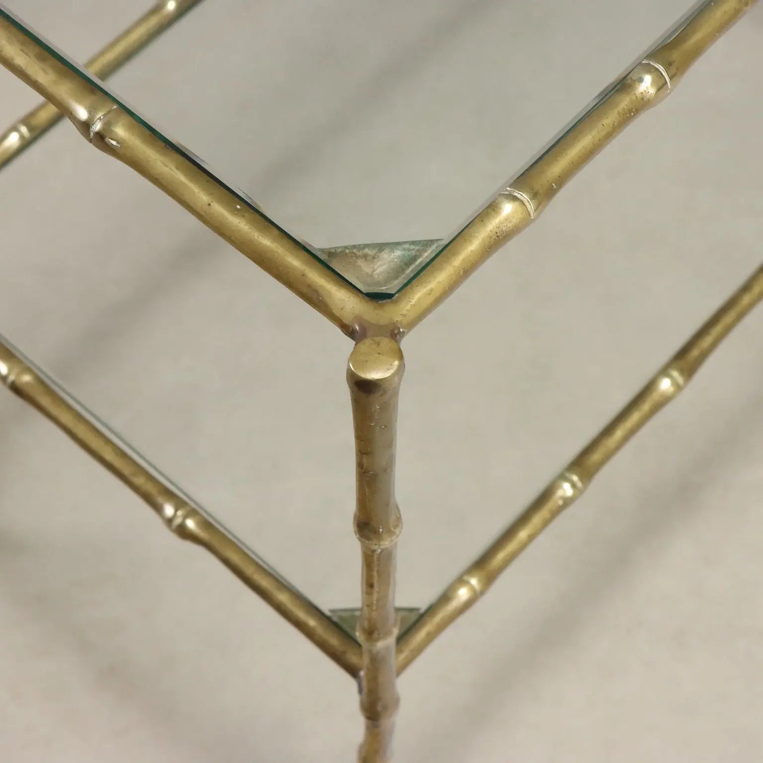Vintage Coffee Tables Bamboo-Shaped Brass Design 1960s