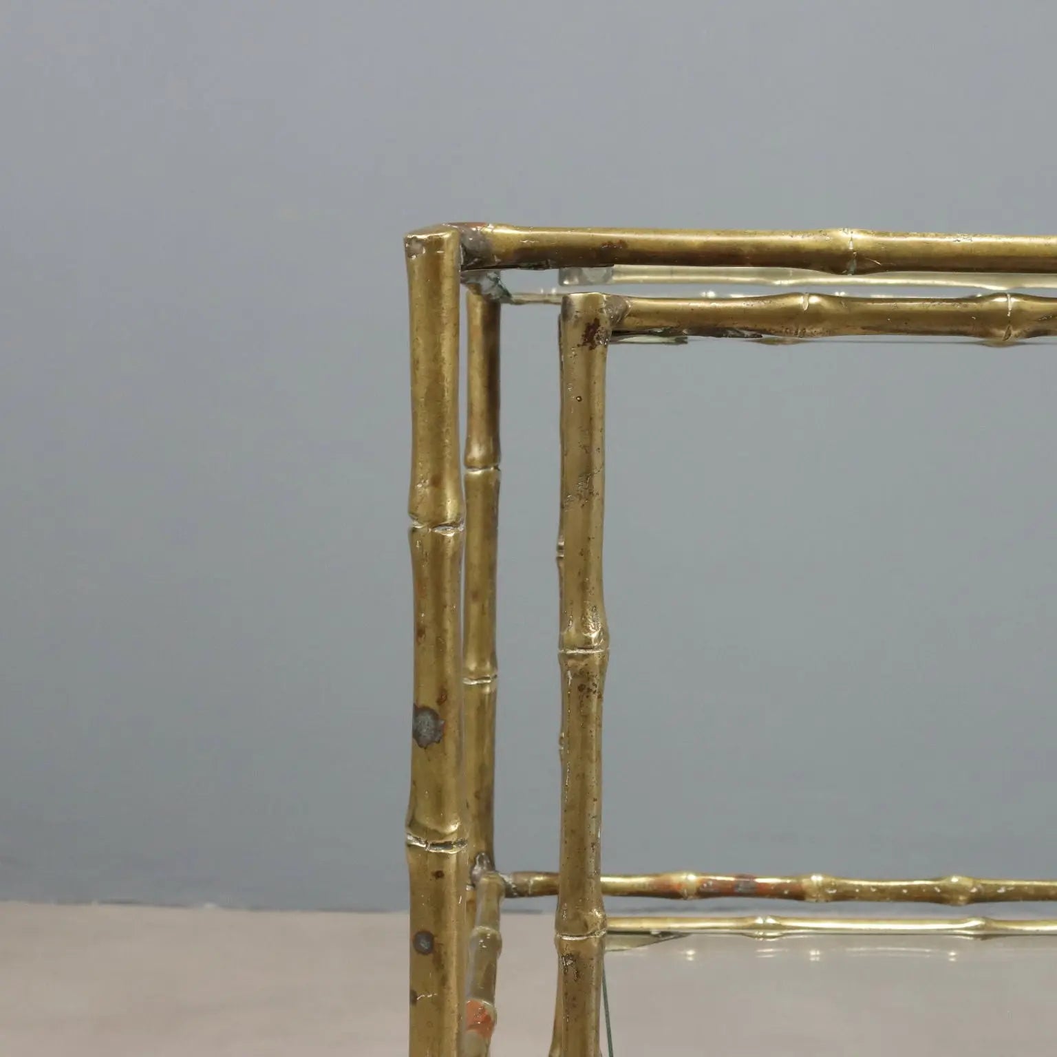 Vintage Coffee Tables Bamboo-Shaped Brass Design 1960s