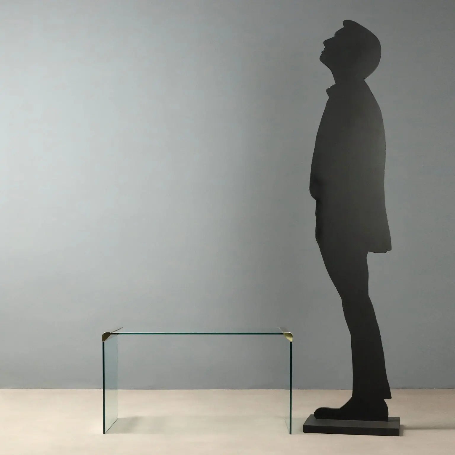 1980s Glass and Brass 'T33' Coffee Table