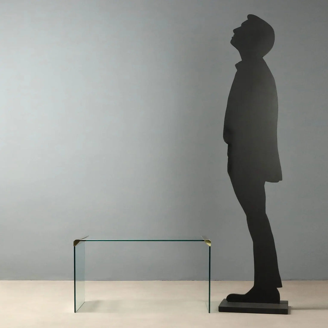 1980s Glass and Brass 'T33' Coffee Table