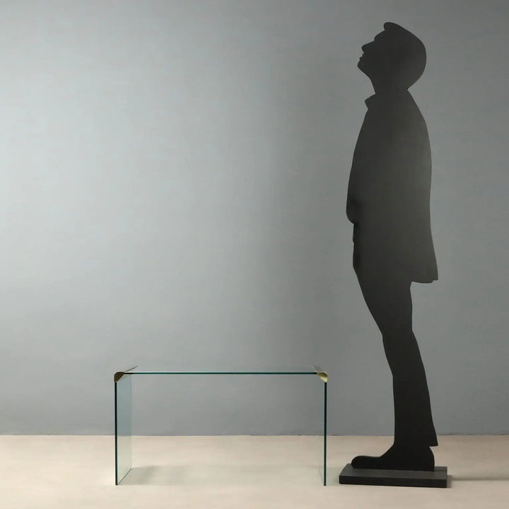 1980s Glass and Brass 'T33' Coffee Table