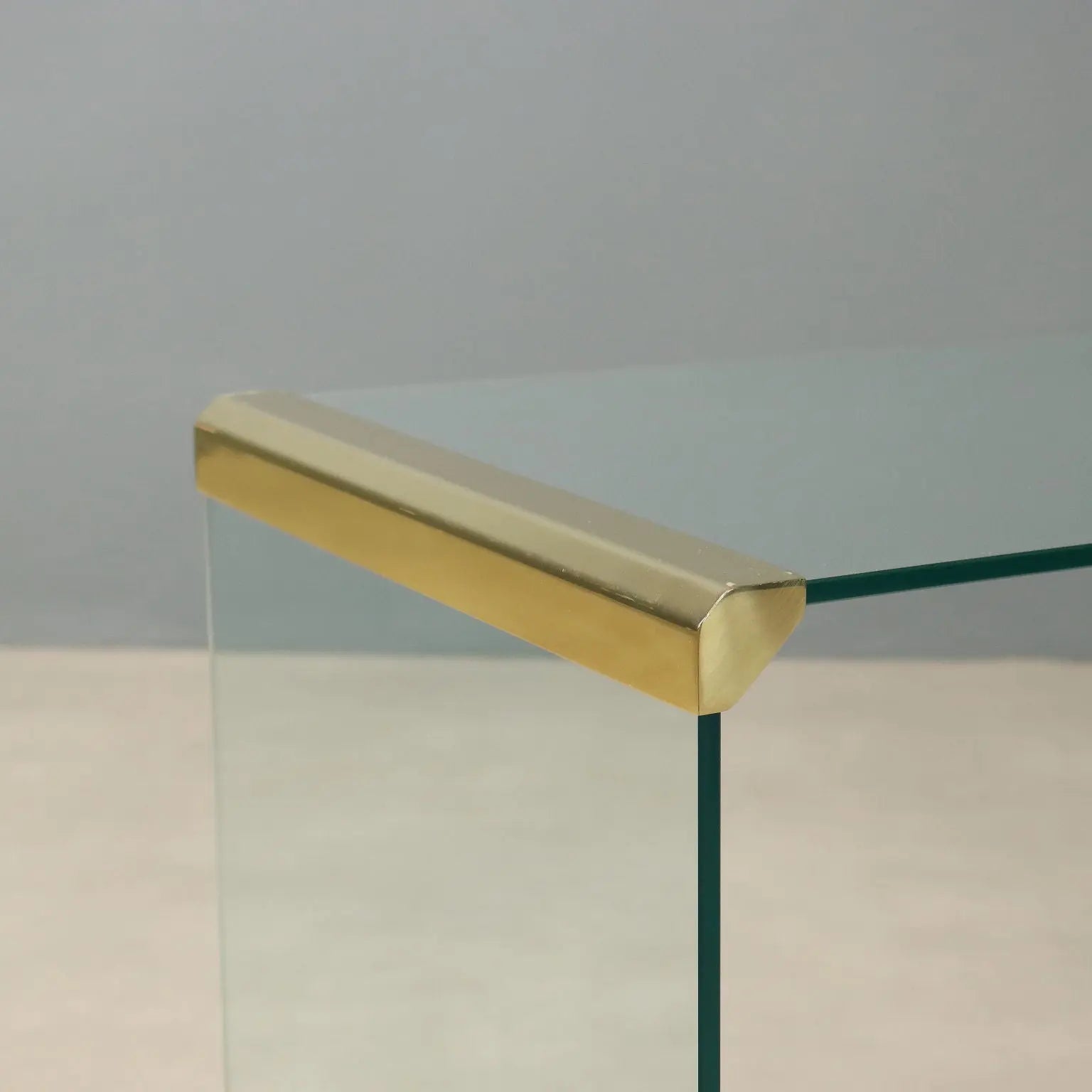 1980s Glass and Brass 'T33' Coffee Table