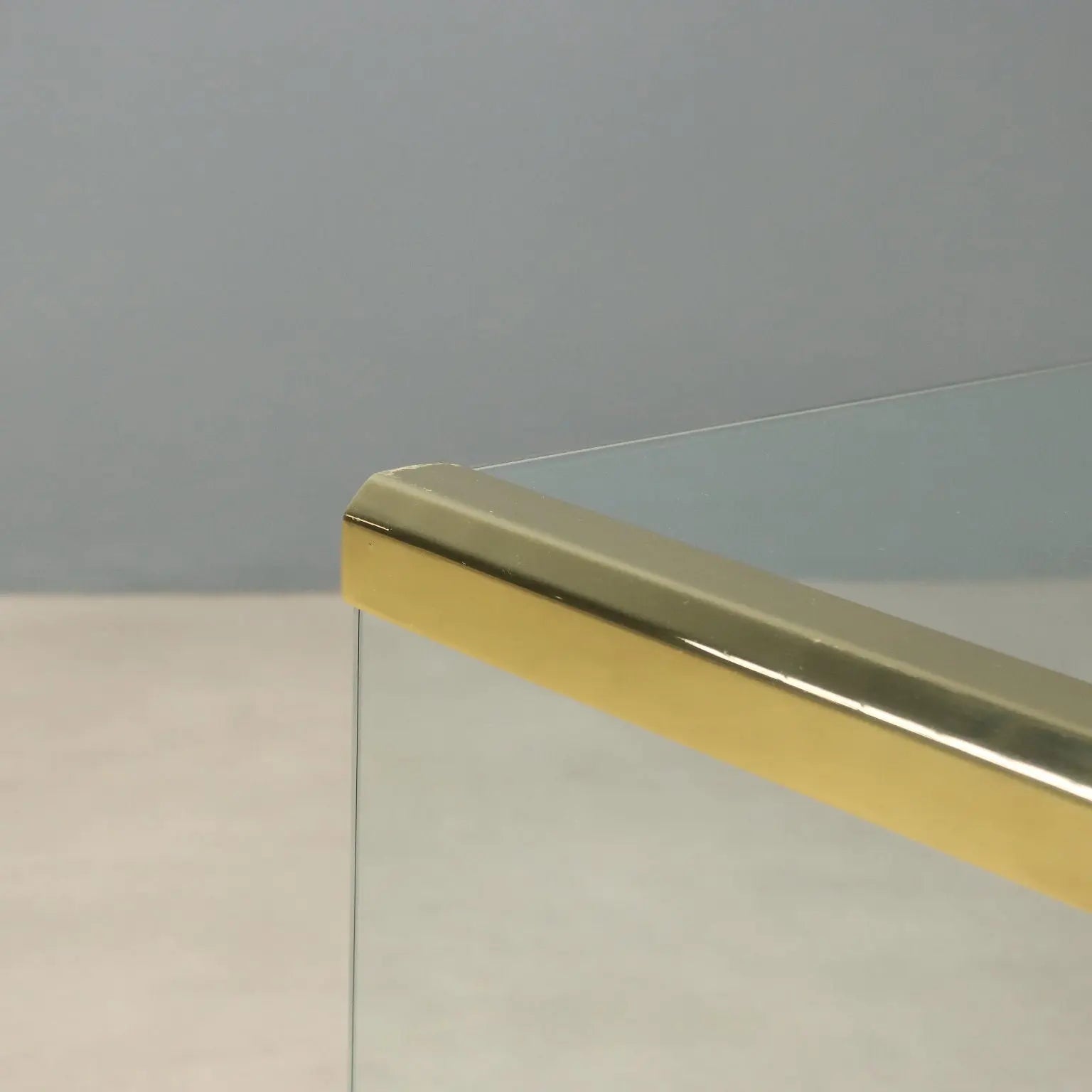1980s Glass and Brass 'T33' Coffee Table