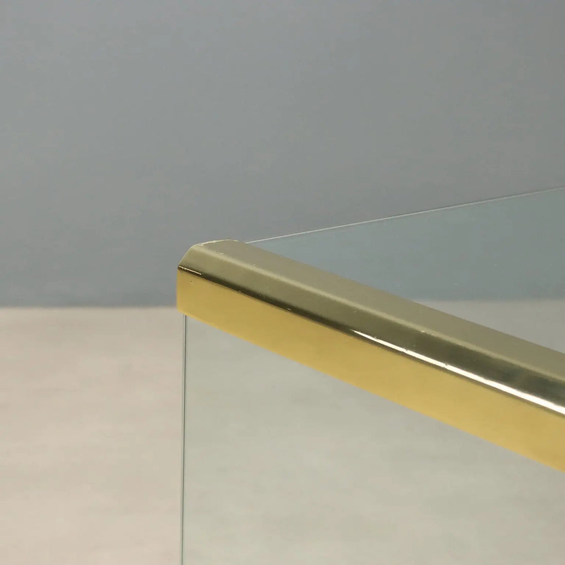 1980s Glass and Brass 'T33' Coffee Table