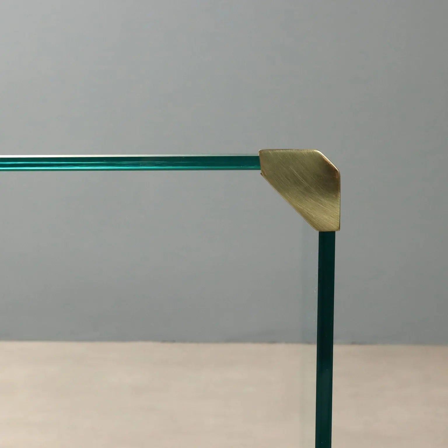 1980s Glass and Brass 'T33' Coffee Table