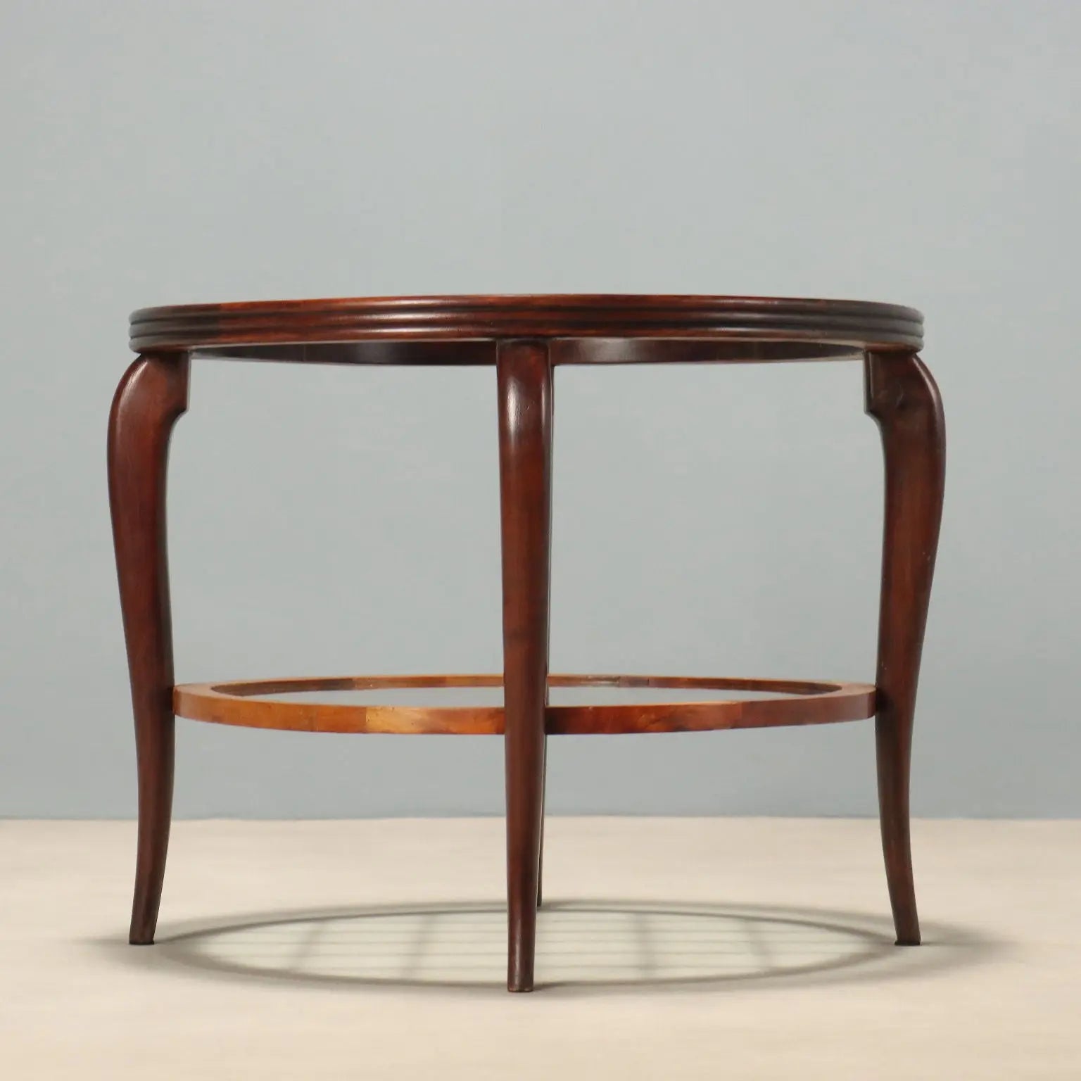 1950s Paolo Buffa Style Wood and Glass Table