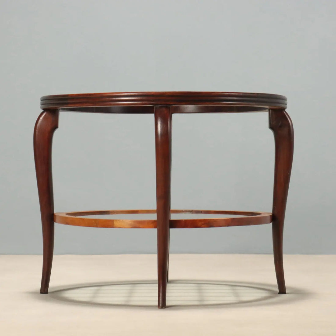 1950s Paolo Buffa Style Wood and Glass Table