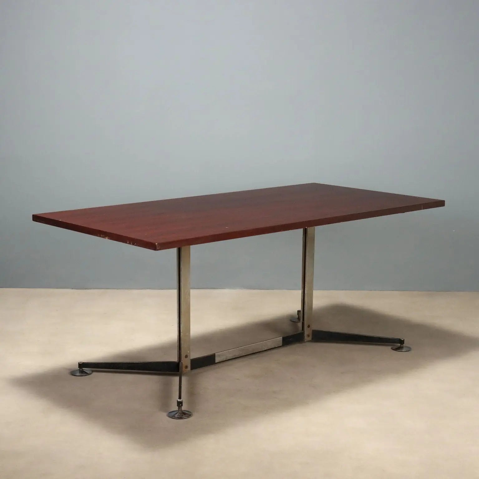 1960s Vintage Table in Metal and Wood