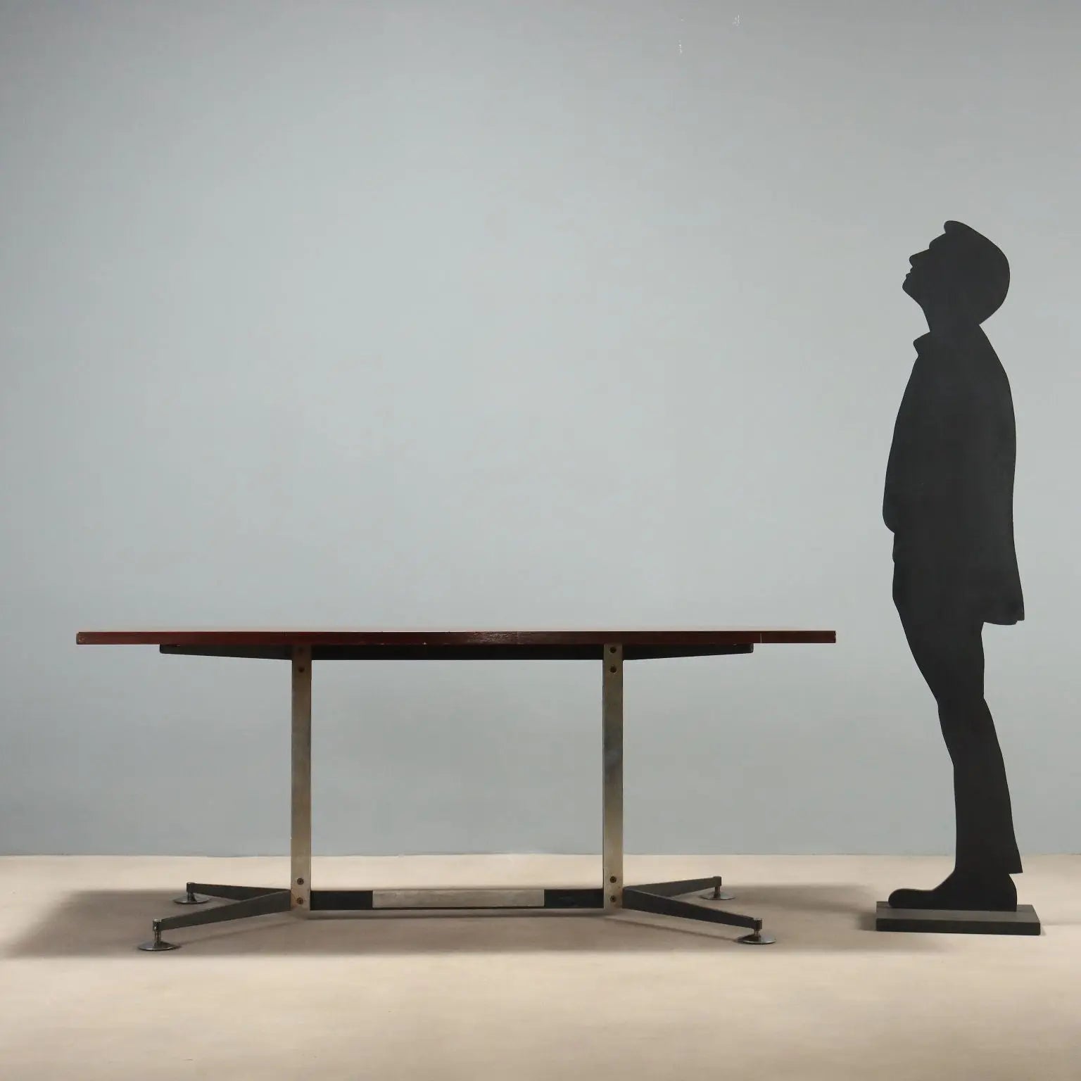 1960s Vintage Table in Metal and Wood