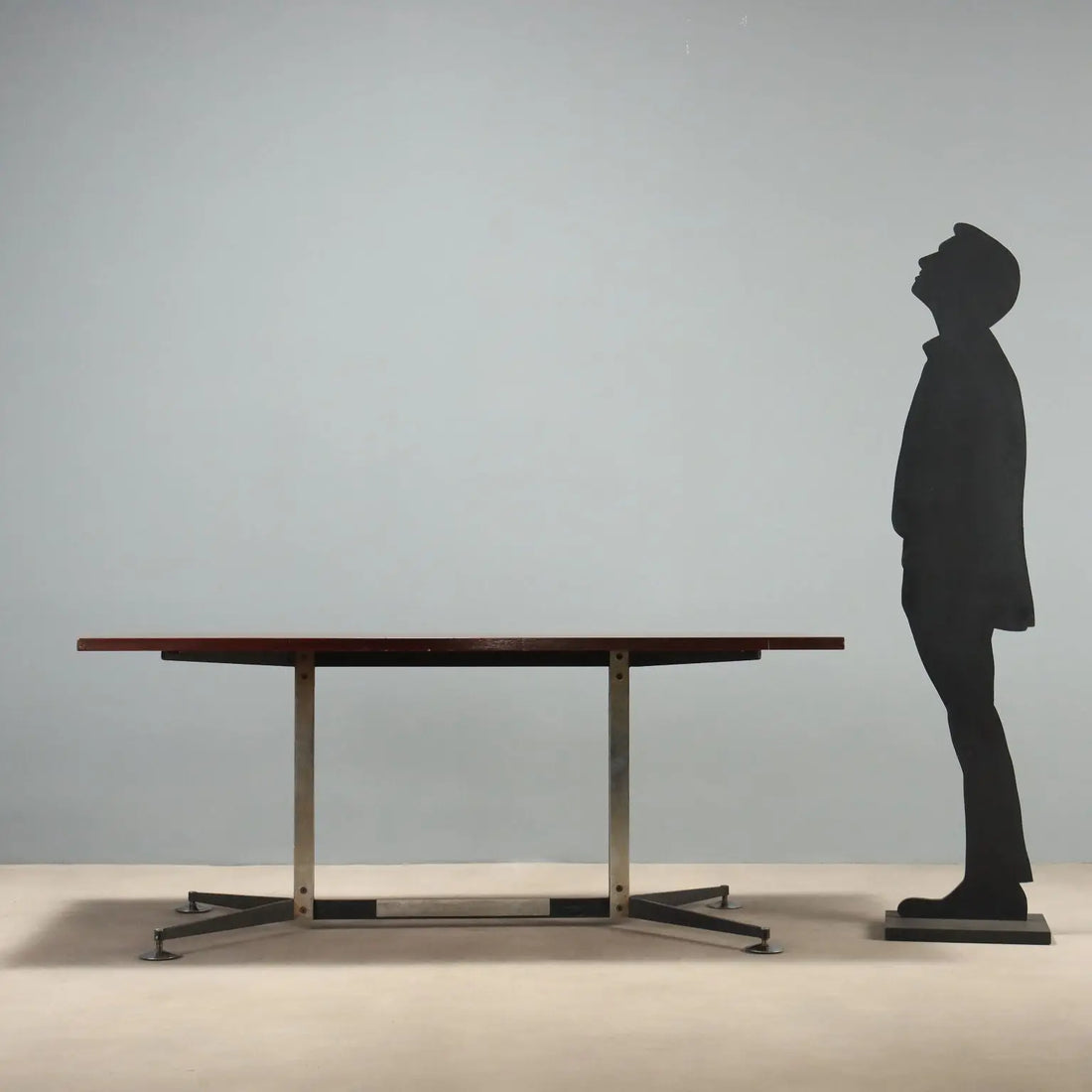1960s Vintage Table in Metal and Wood