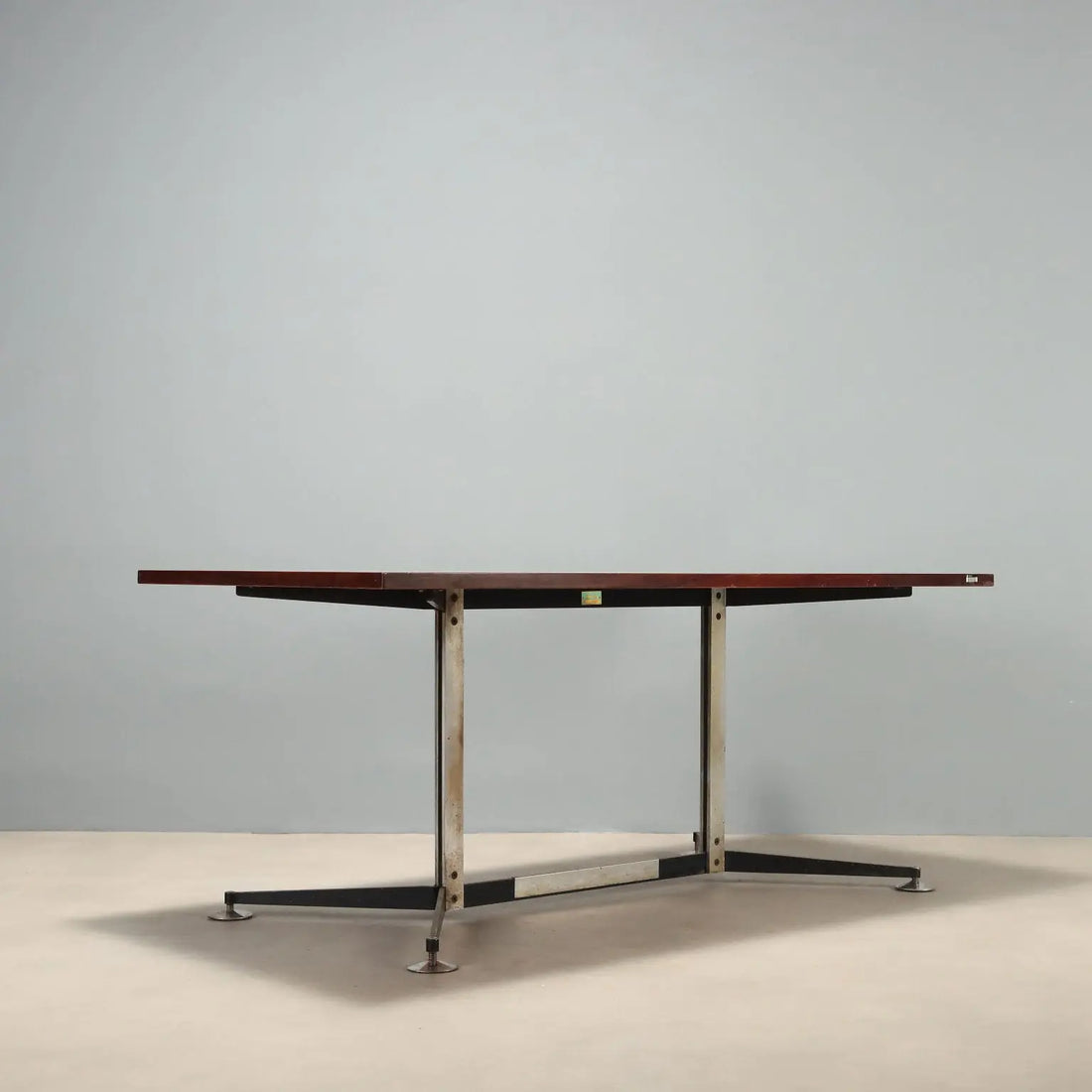 1960s Vintage Table in Metal and Wood