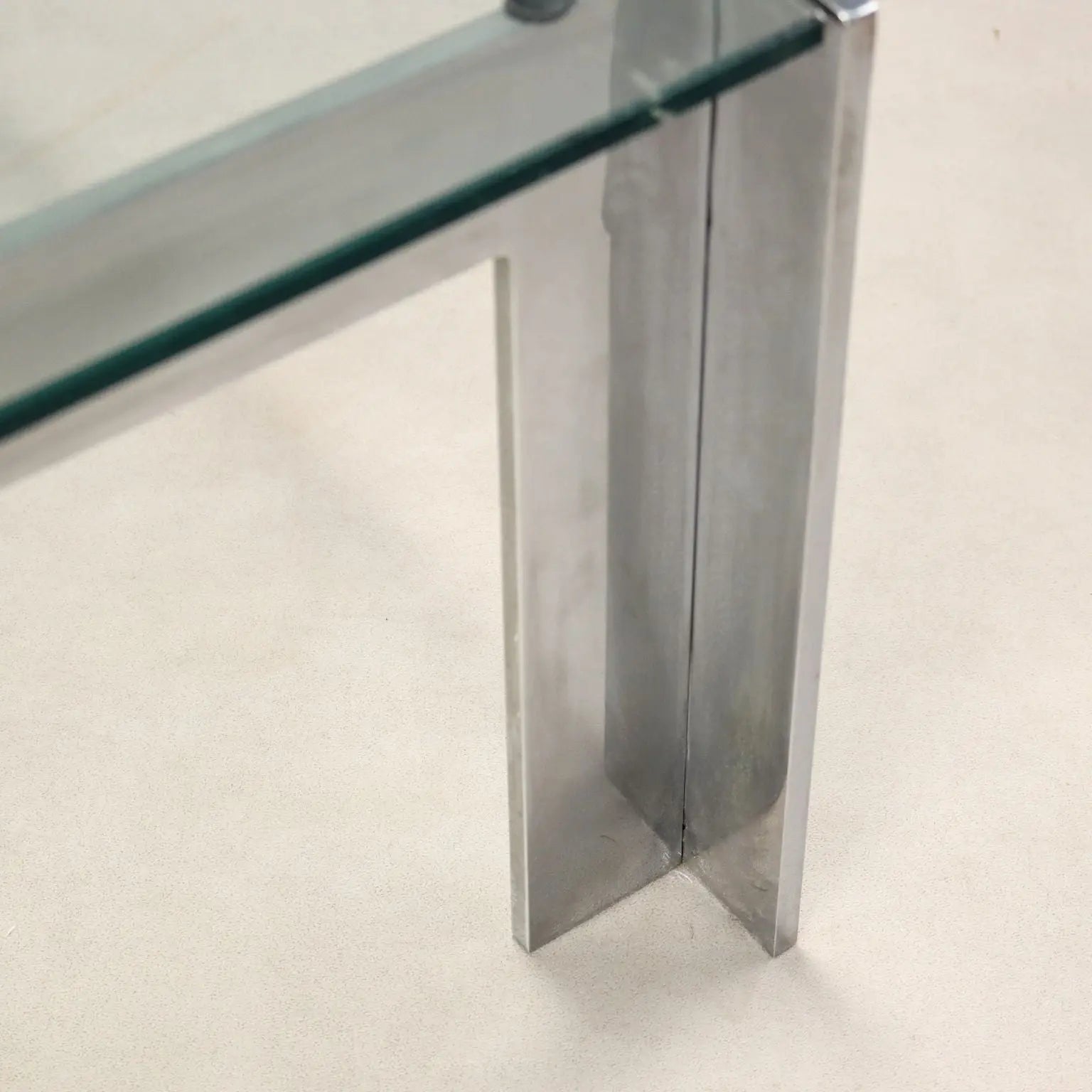 Vintage Coffee Table Metal Glass Design Italy 1970s