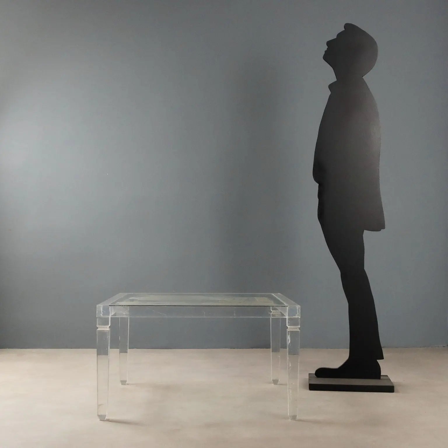 Transparent Plastic and Glass Coffee Table