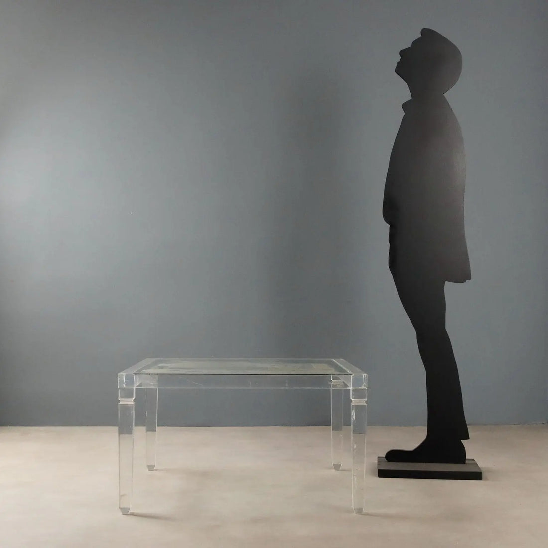 Transparent Plastic and Glass Coffee Table