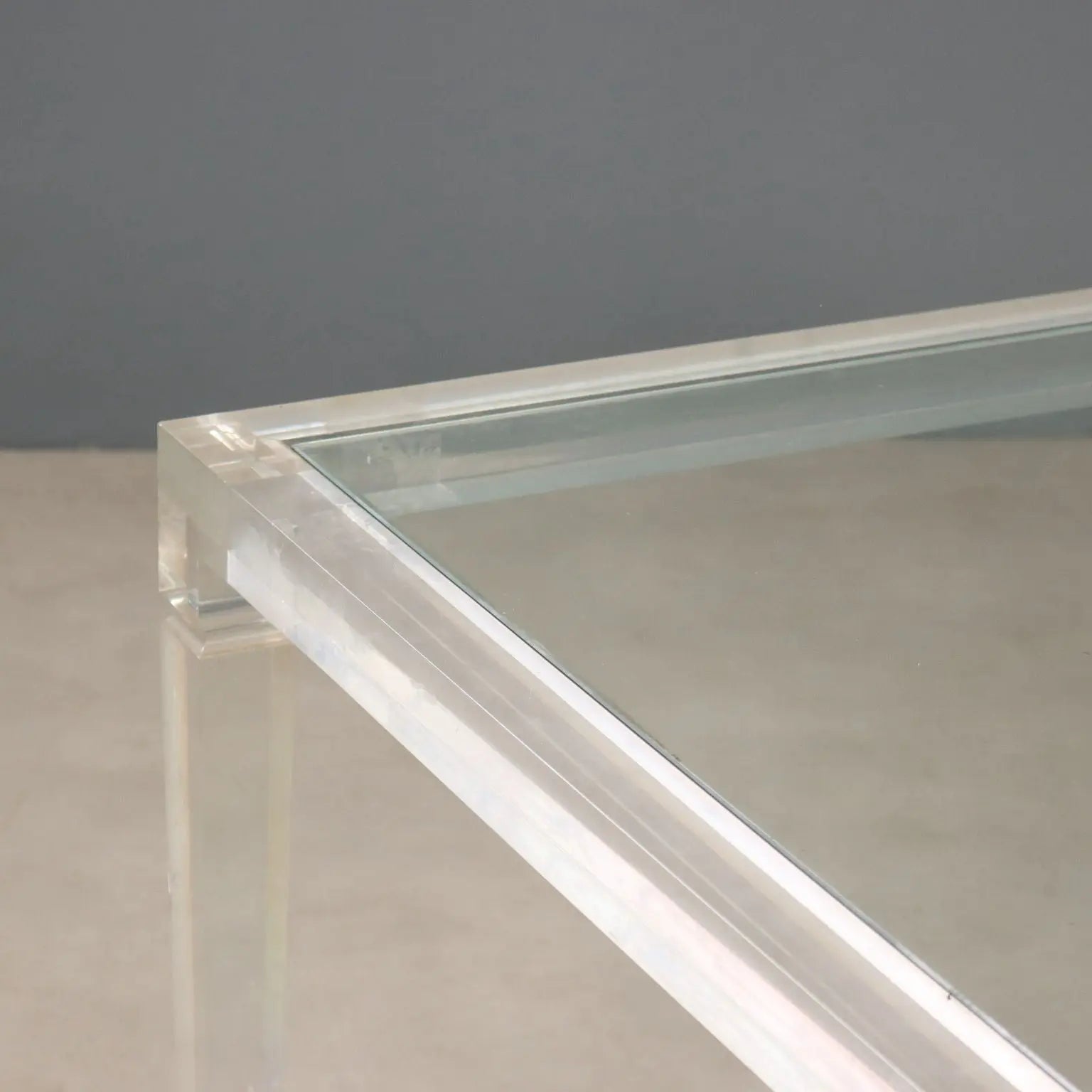 Transparent Plastic and Glass Coffee Table