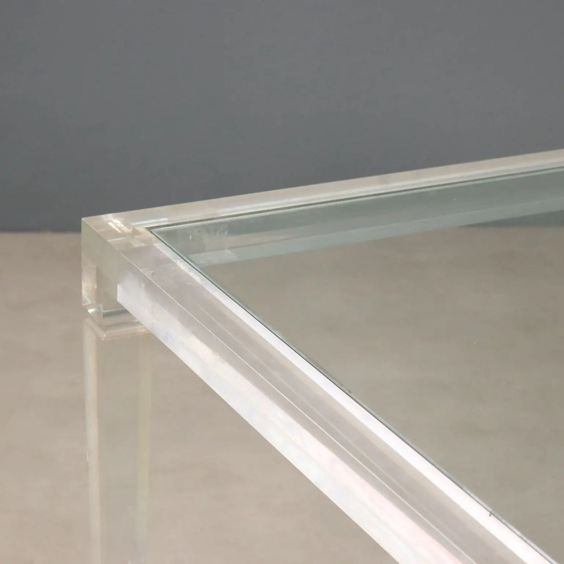 Transparent Plastic and Glass Coffee Table