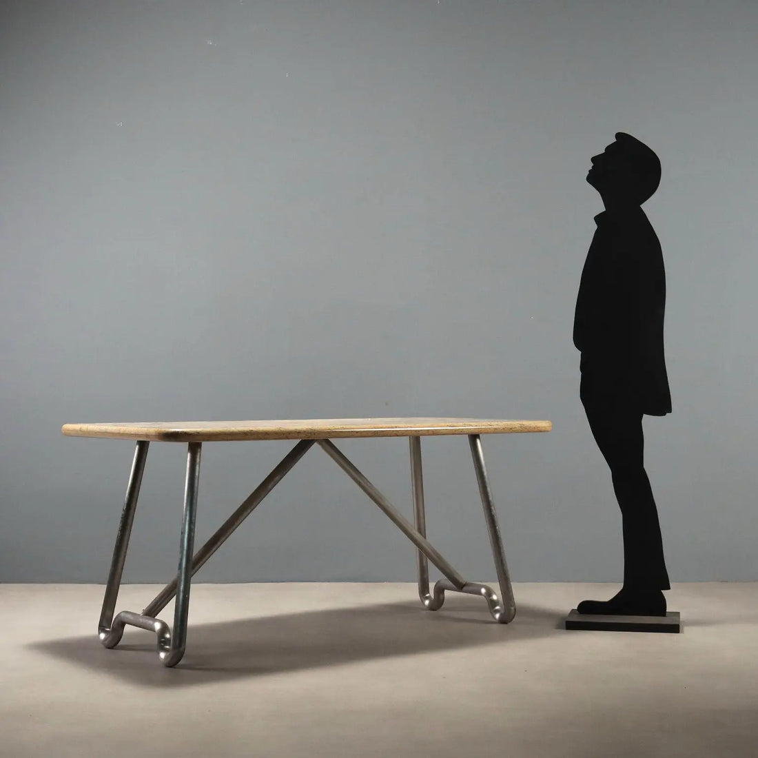 1970s Marble and Aluminum Table