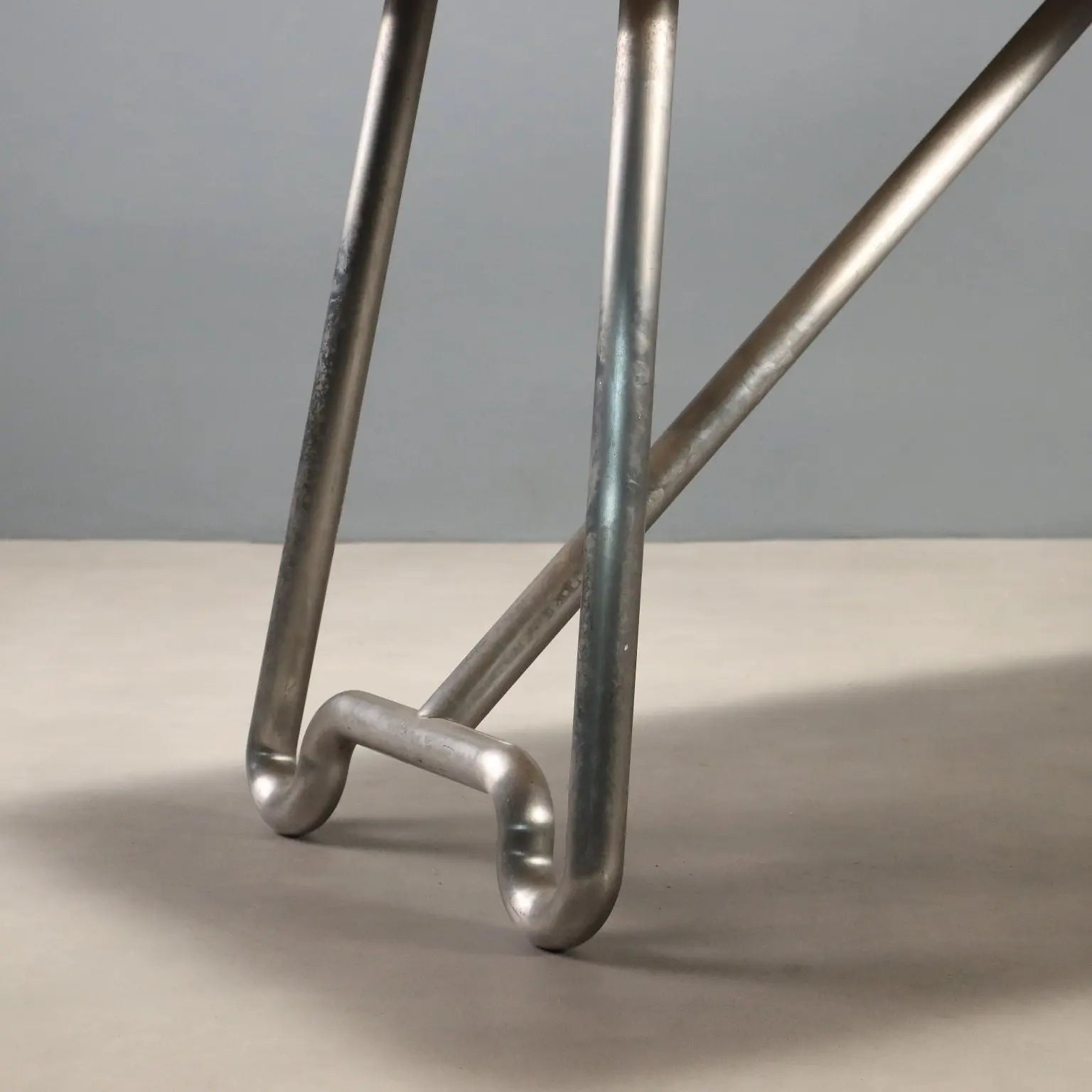 1970s Marble and Aluminum Table