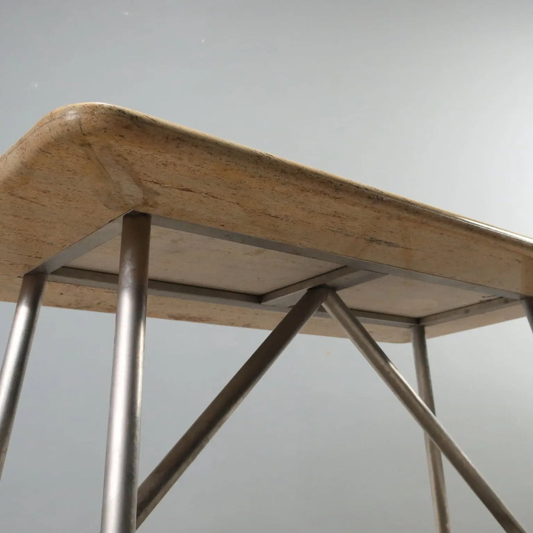 1970s Marble and Aluminum Table