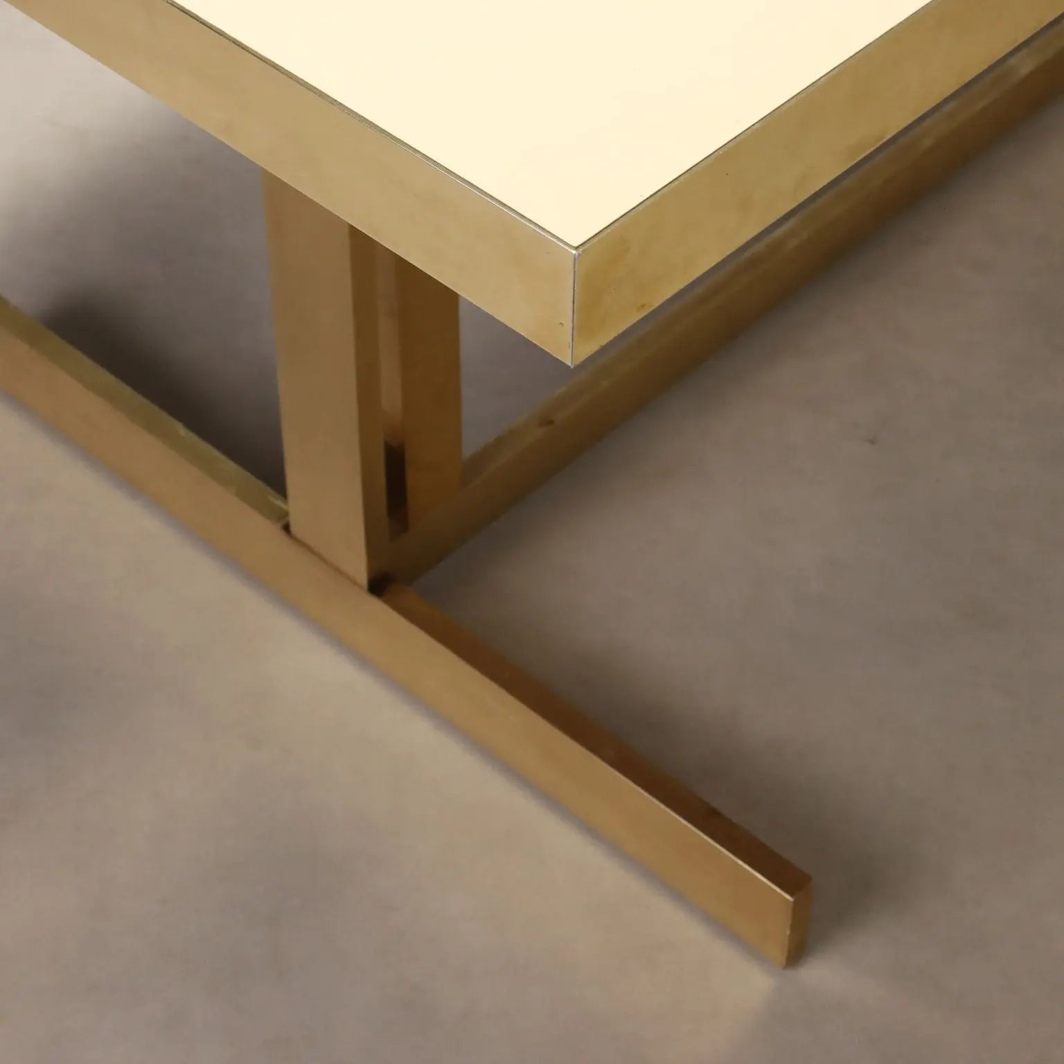 Vintage Table Mario Sabot Brass Laminate Design Italy 1980s