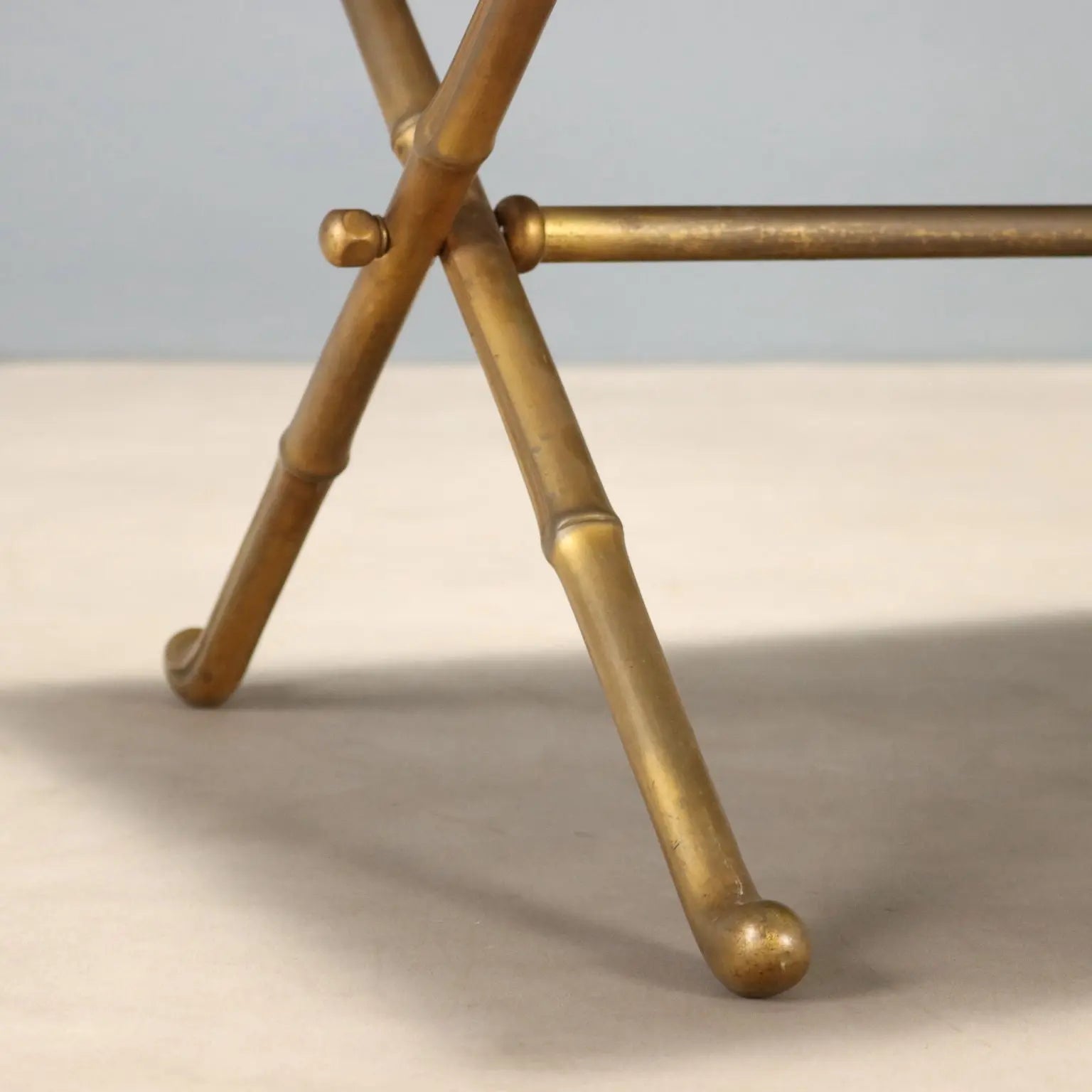 Vintage 1950s-60s Brass and Opaline Glass Table