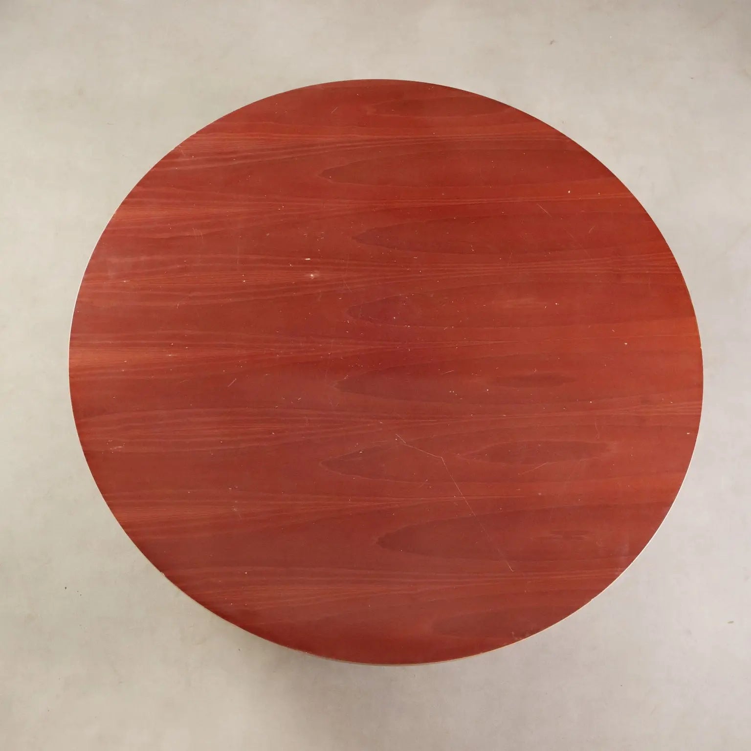 Vintage Coffee Table Veneered Wood Ceramic Sphere Design 1980s