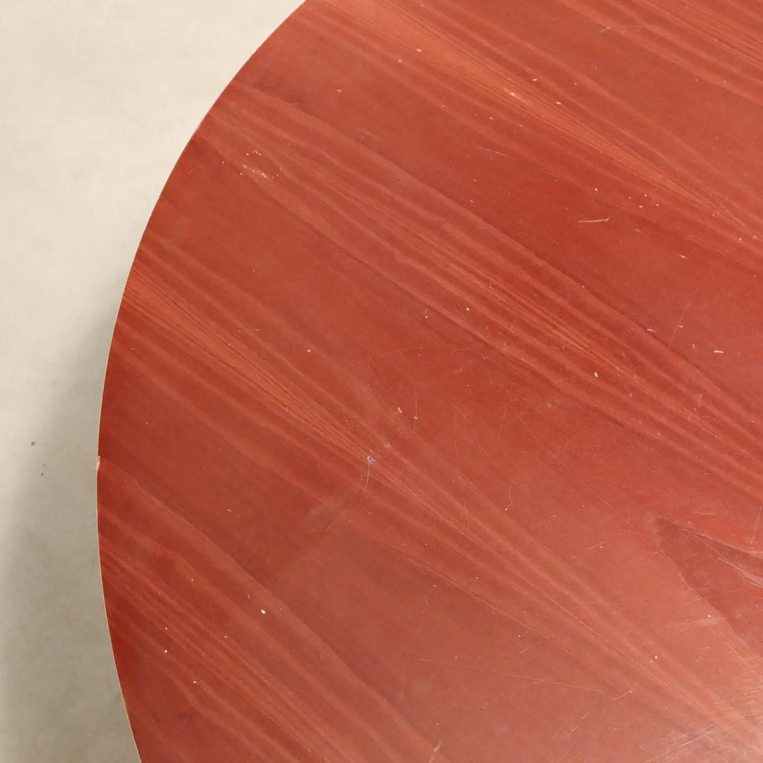 Vintage Coffee Table Veneered Wood Ceramic Sphere Design 1980s
