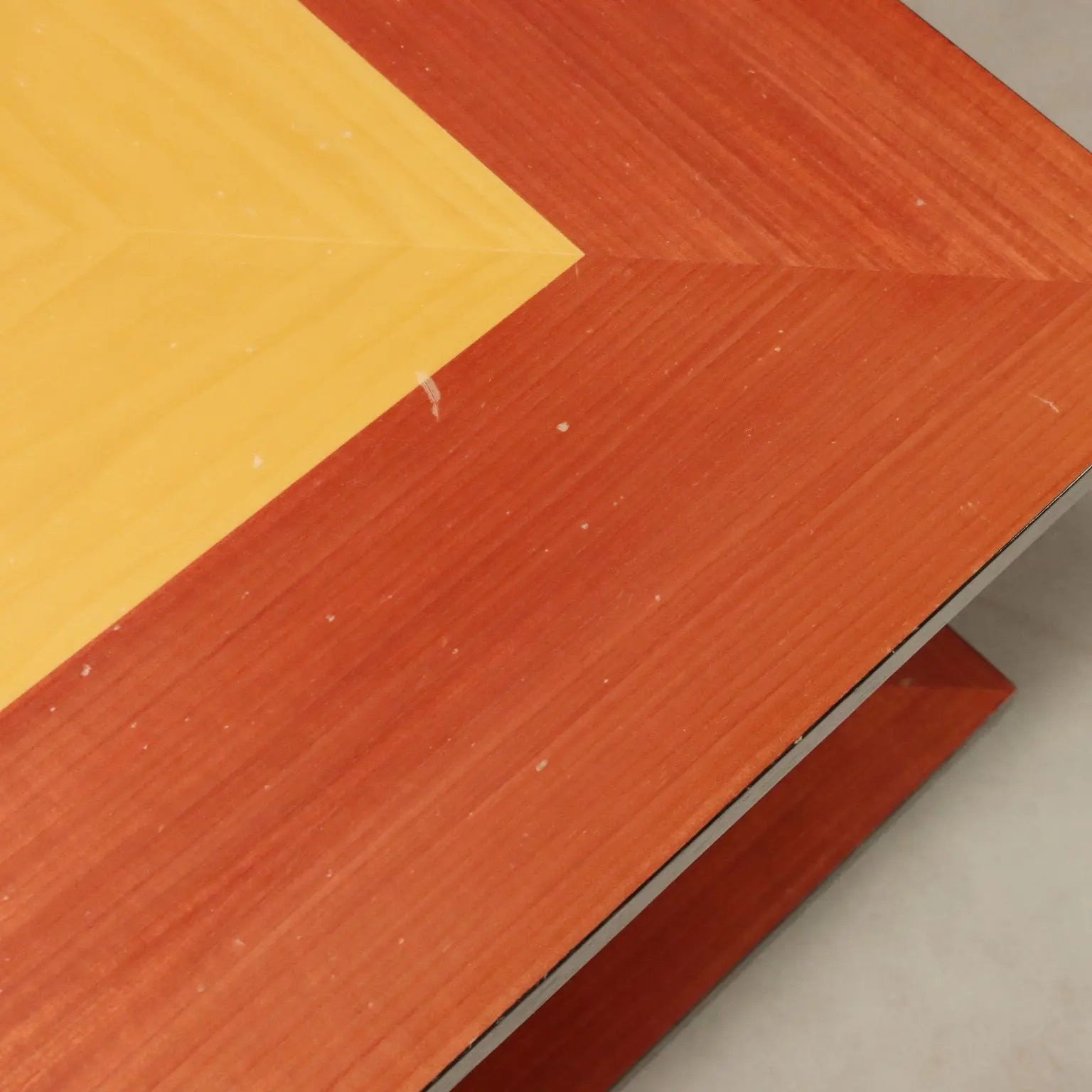 Vintage Coffee Table Veneered Wood Design Italy 1980s
