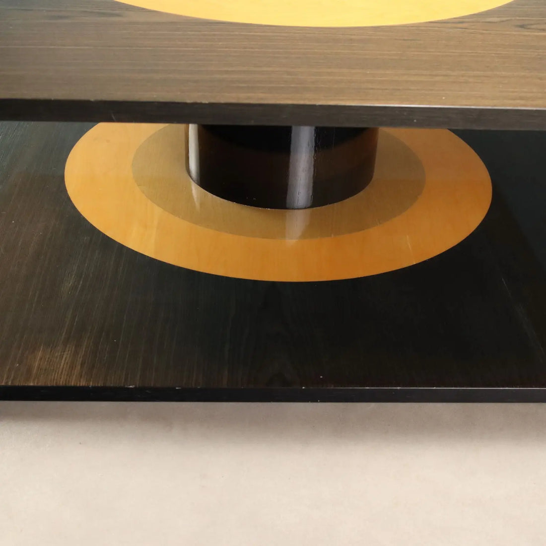 Vintage Coffee Table Veneered Wood Design Italy 1980s