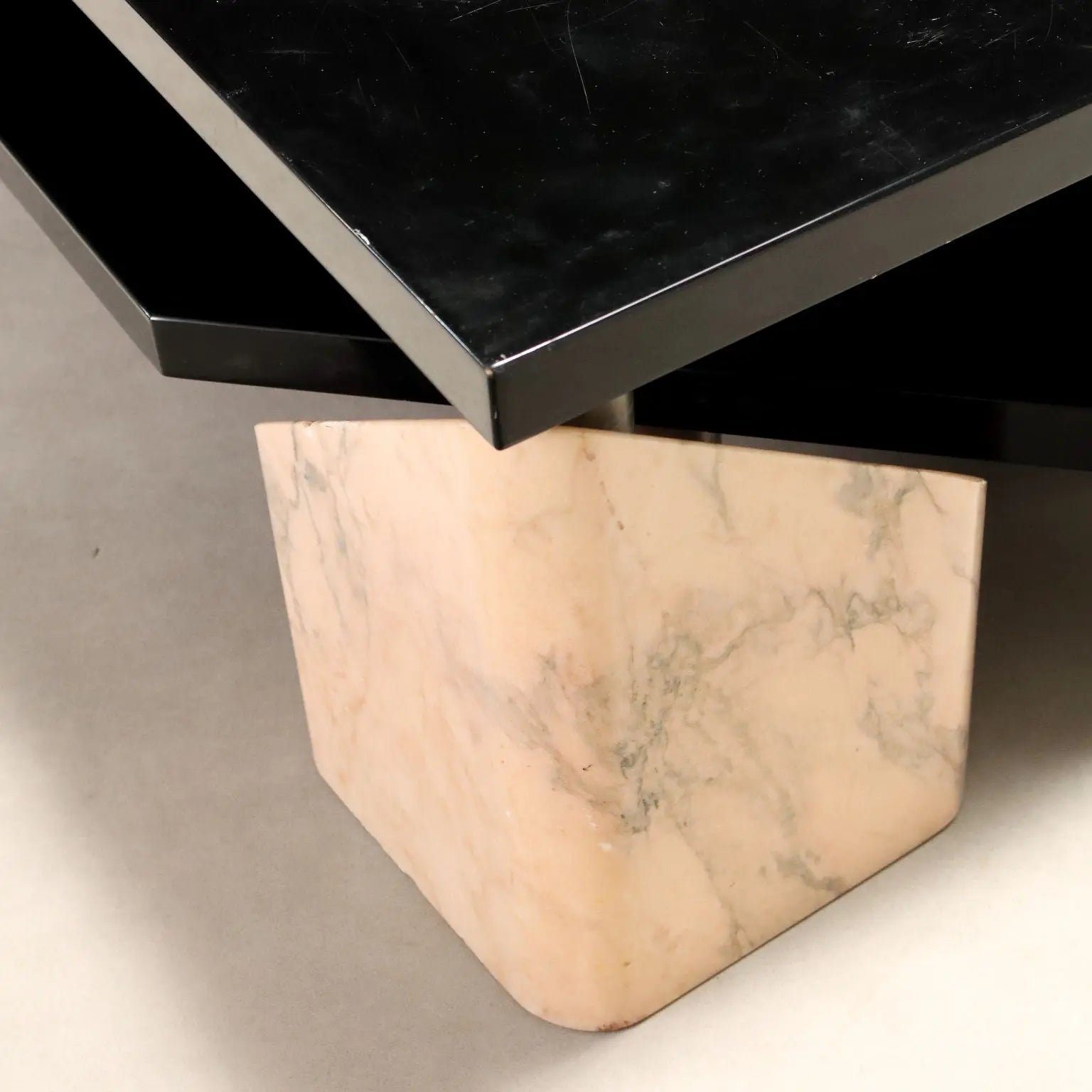 Vintage 1970s Table with Pink Marble Bases