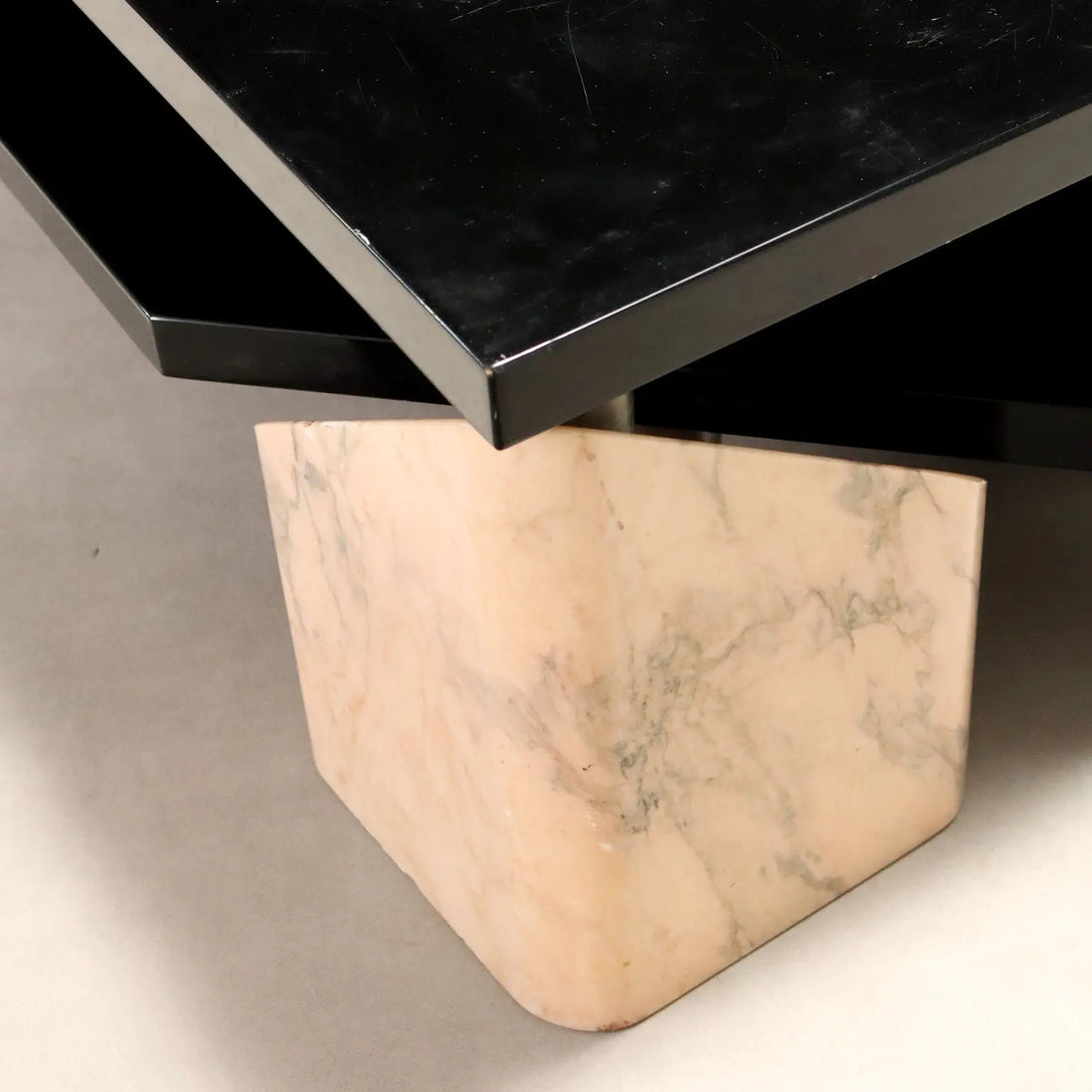 Vintage 1970s Table with Pink Marble Bases