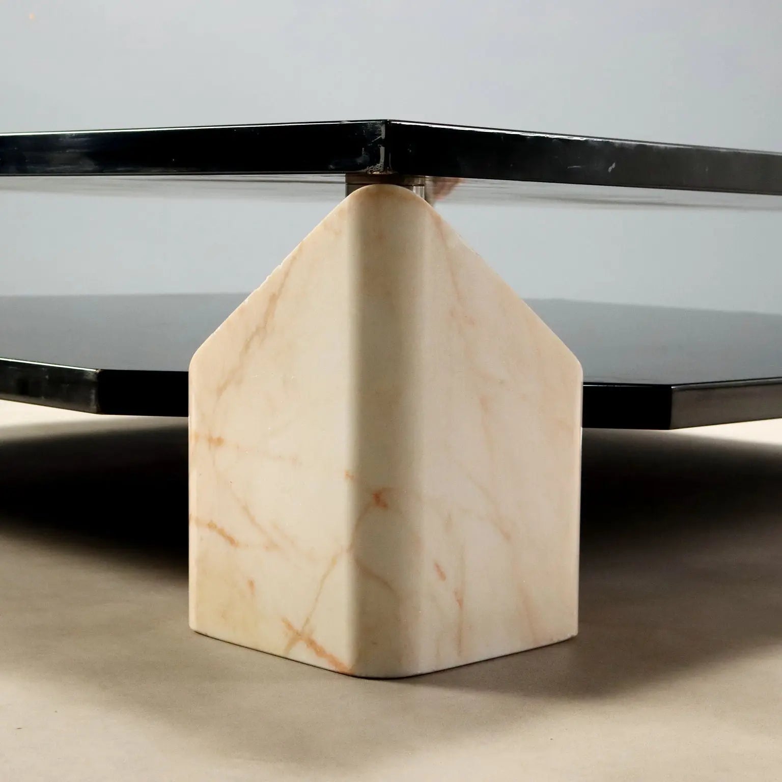 Vintage 1970s Table with Pink Marble Bases
